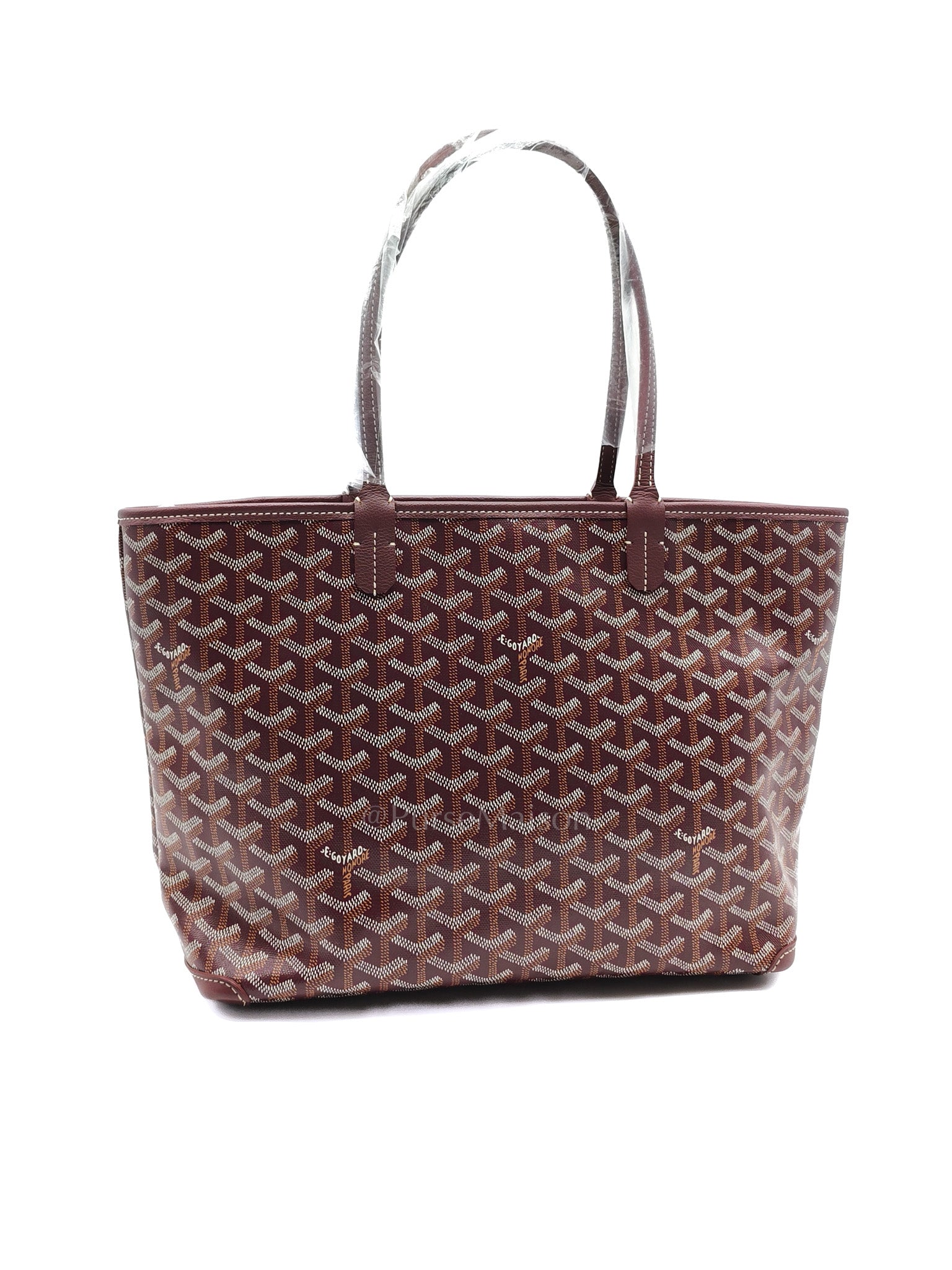 Artois PM in Burgundy (Bordeaux) Goyardine Canvas Tote Bag