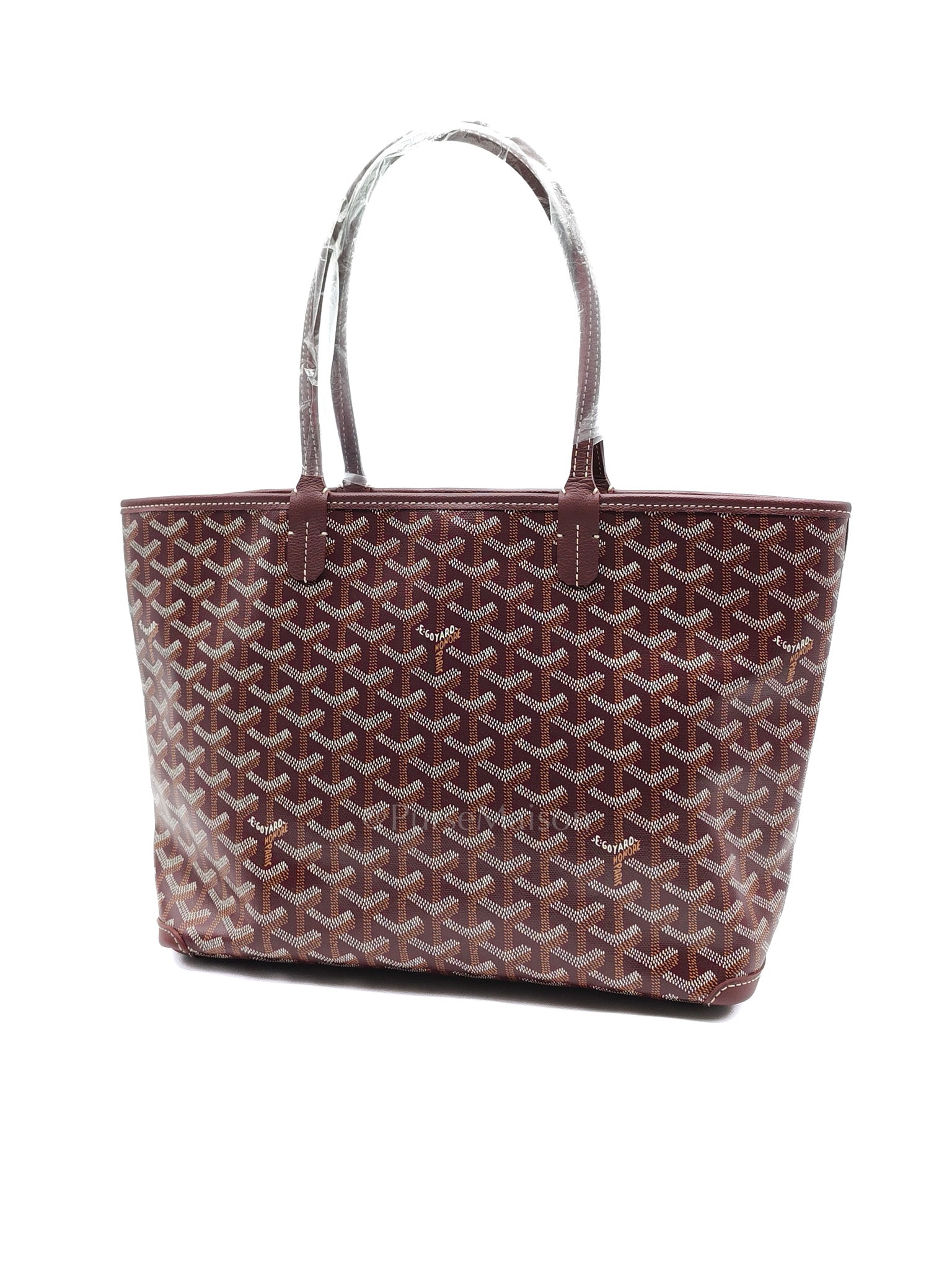 Artois PM in Burgundy (Bordeaux) Goyardine Canvas Tote Bag