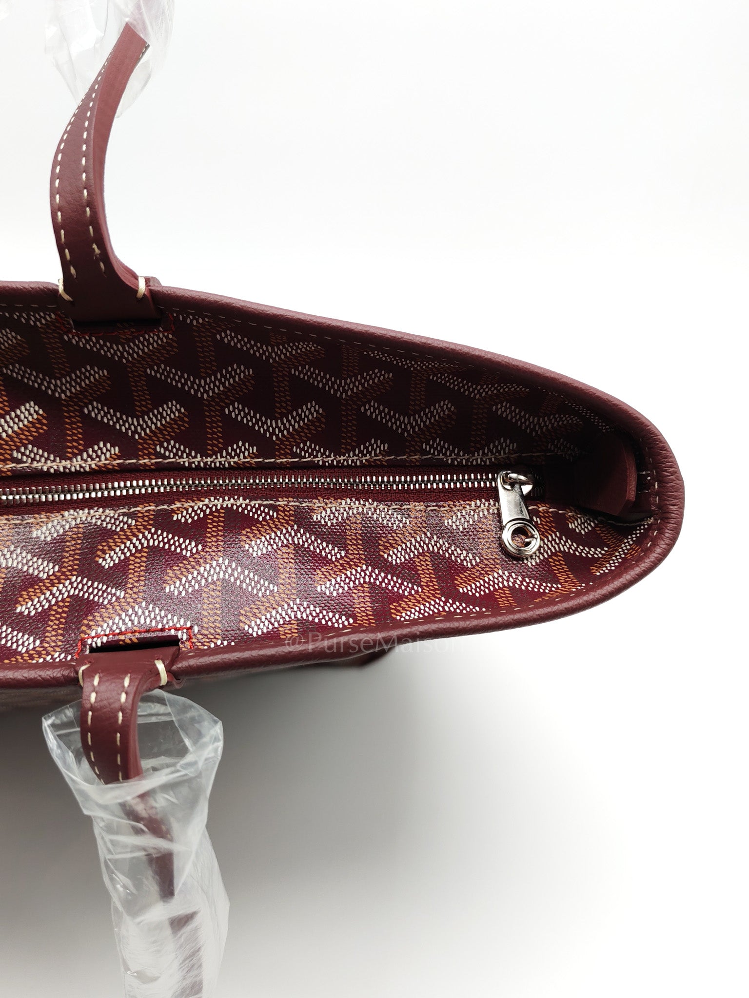 Artois PM in Burgundy (Bordeaux) Goyardine Canvas Tote Bag