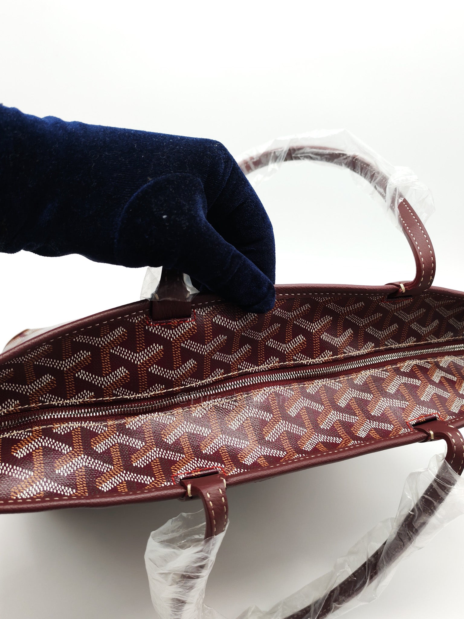 Artois PM in Burgundy (Bordeaux) Goyardine Canvas Tote Bag