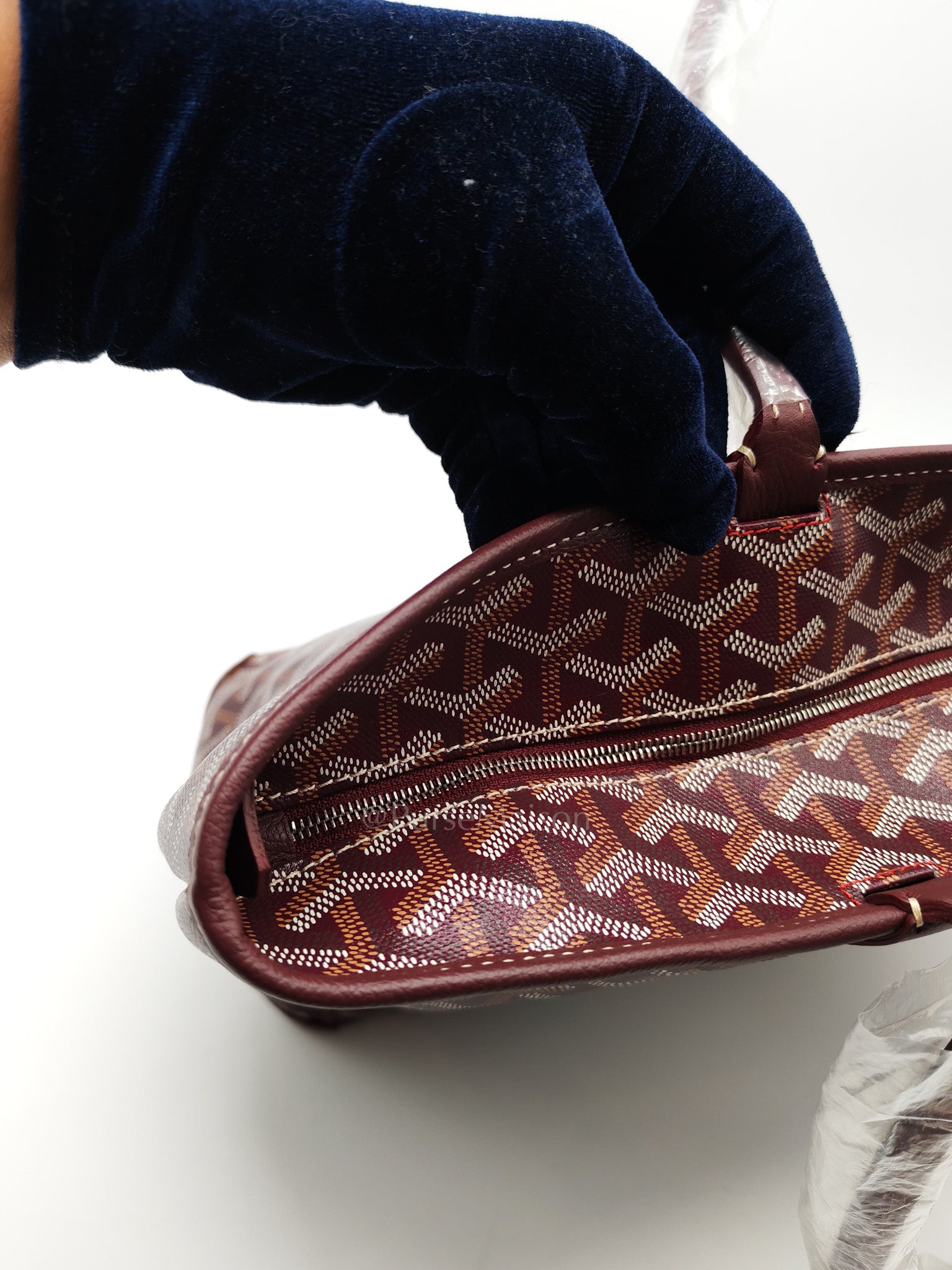 Artois PM in Burgundy (Bordeaux) Goyardine Canvas Tote Bag