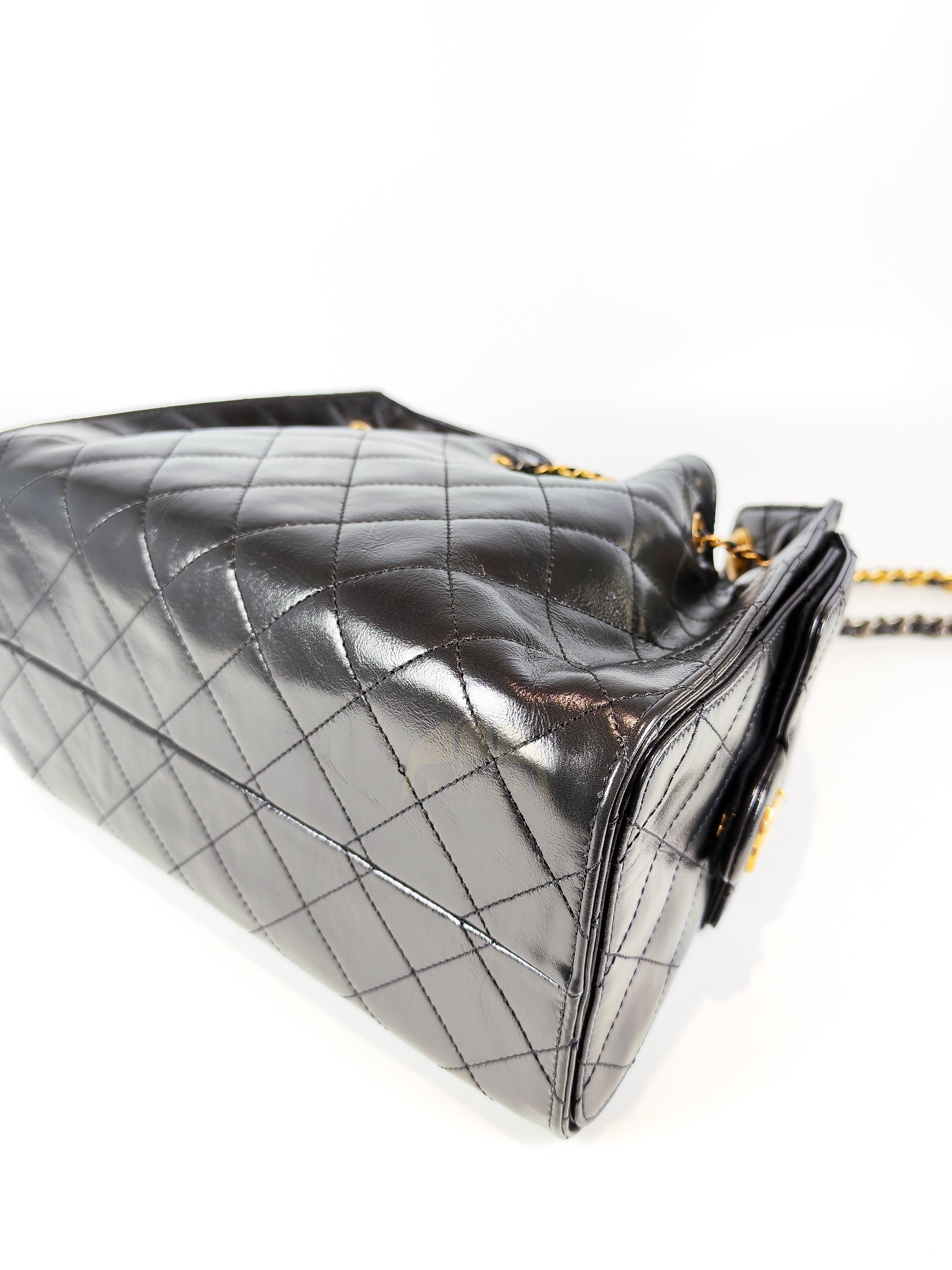 C25 Small in Black Shiny Calfskin Leather and Mixed Hardware (Microchip) | Purse Maison Luxury Bags Shop