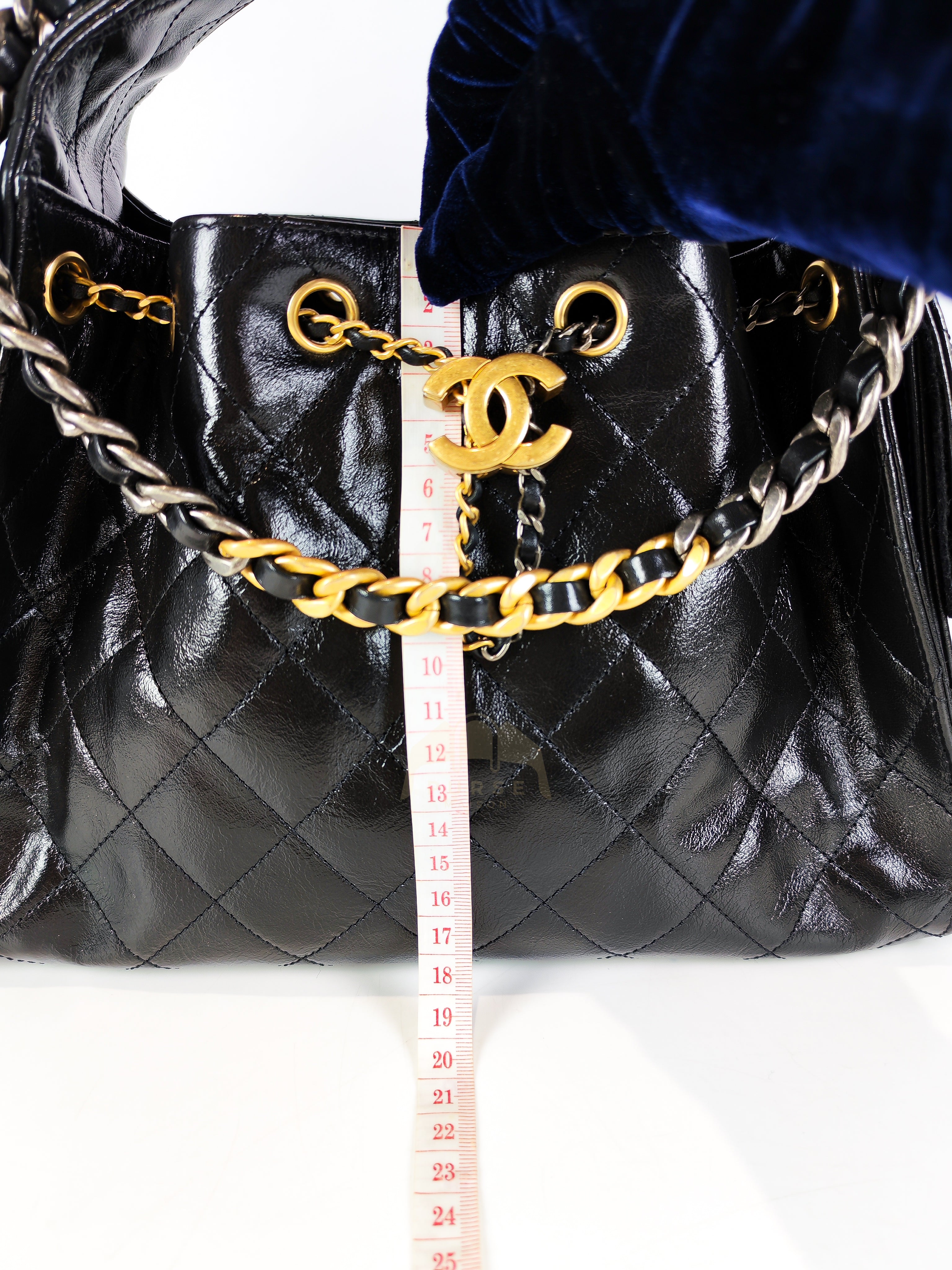 C25 Small in Black Shiny Calfskin Leather and Mixed Hardware (Microchip) | Purse Maison Luxury Bags Shop