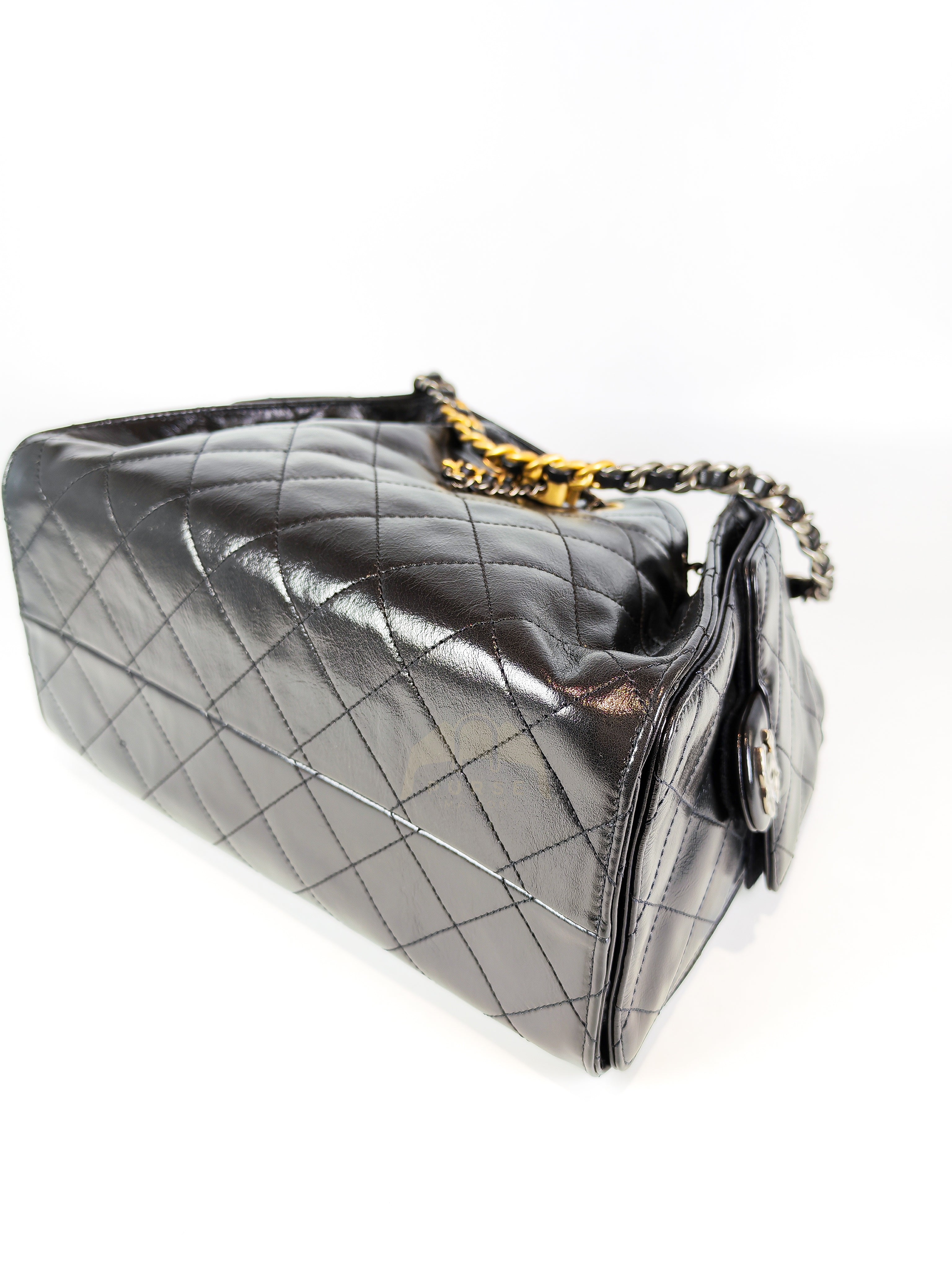 C25 Small in Black Shiny Calfskin Leather and Mixed Hardware (Microchip) | Purse Maison Luxury Bags Shop