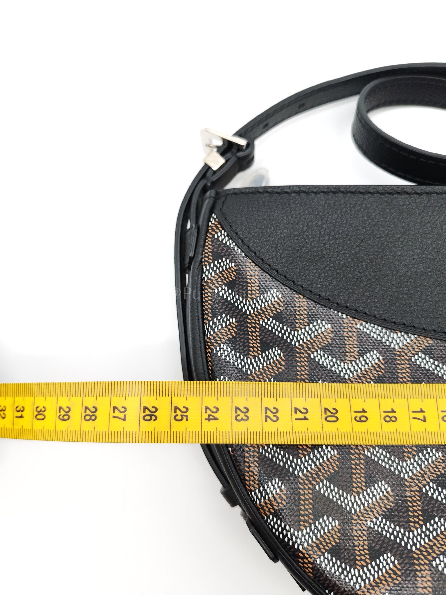 Hirondelle in Black Goyardine Cavas Crossbody Bag