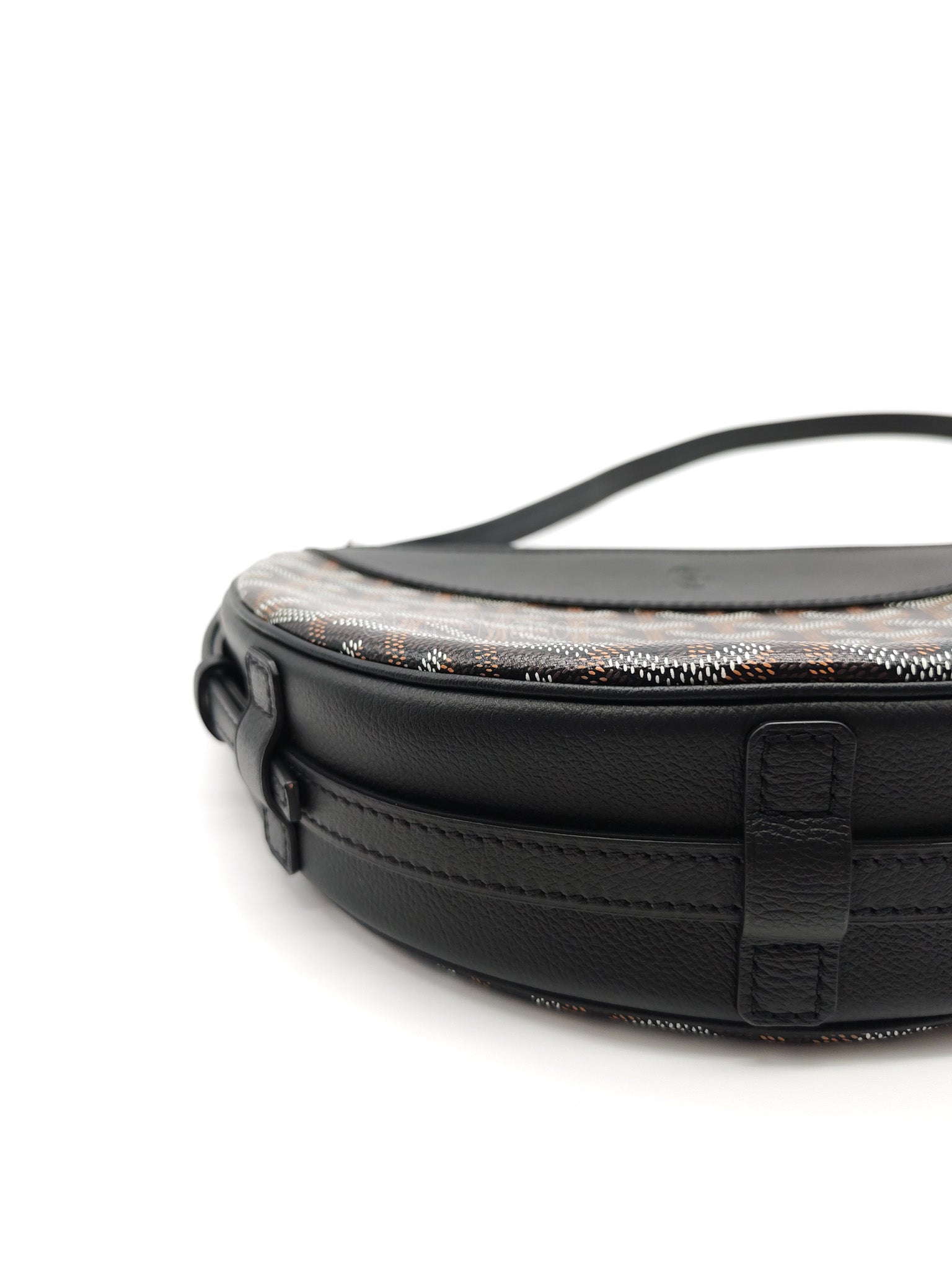 Hirondelle in Black Goyardine Cavas Crossbody Bag