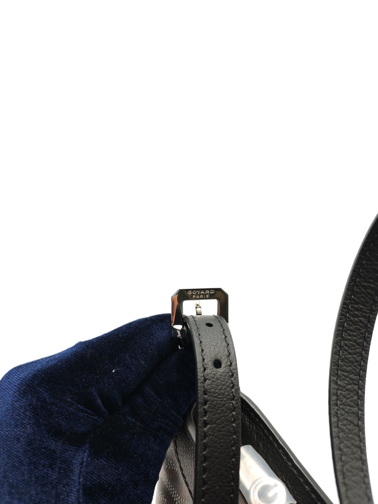 Hirondelle in Black Goyardine Cavas Crossbody Bag