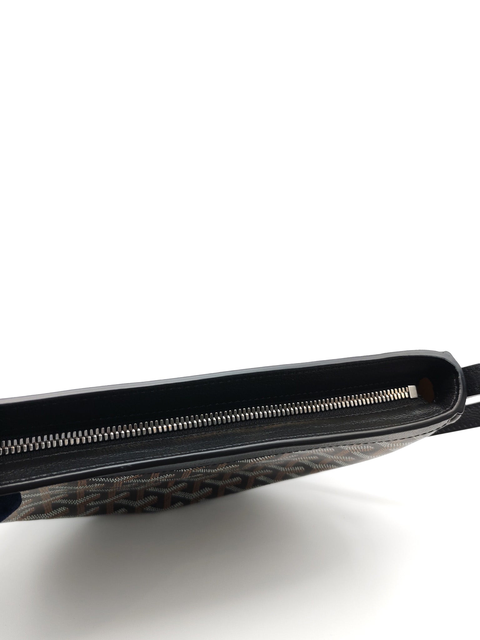 Hirondelle in Black Goyardine Cavas Crossbody Bag