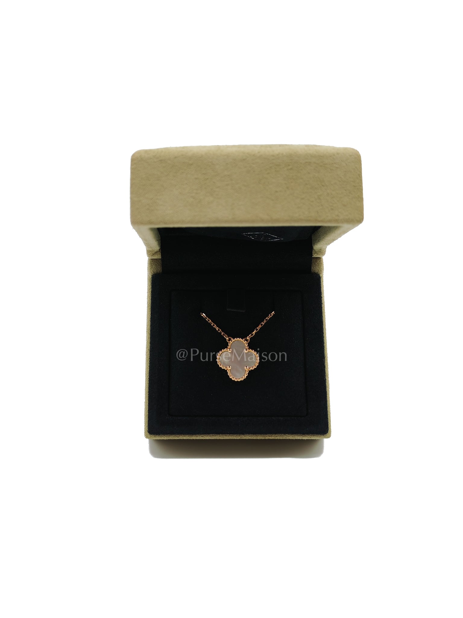 Sweet Alhambra White Mother of Pearl Pendant in Yellow Gold Necklace Year 2021