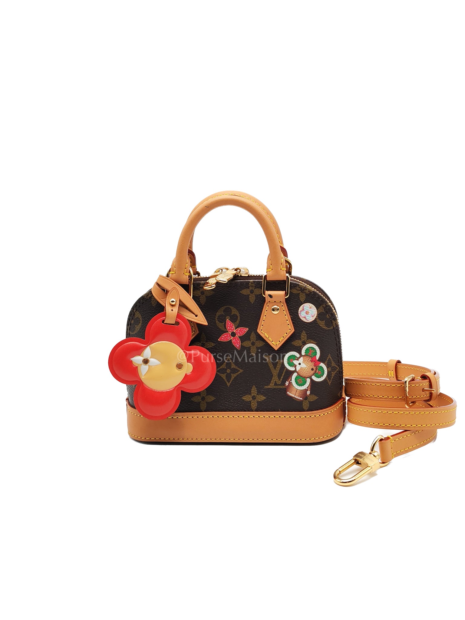 Nano Alma in Monogram Candy Factory Canvas Crossbody Bag (Microchip)