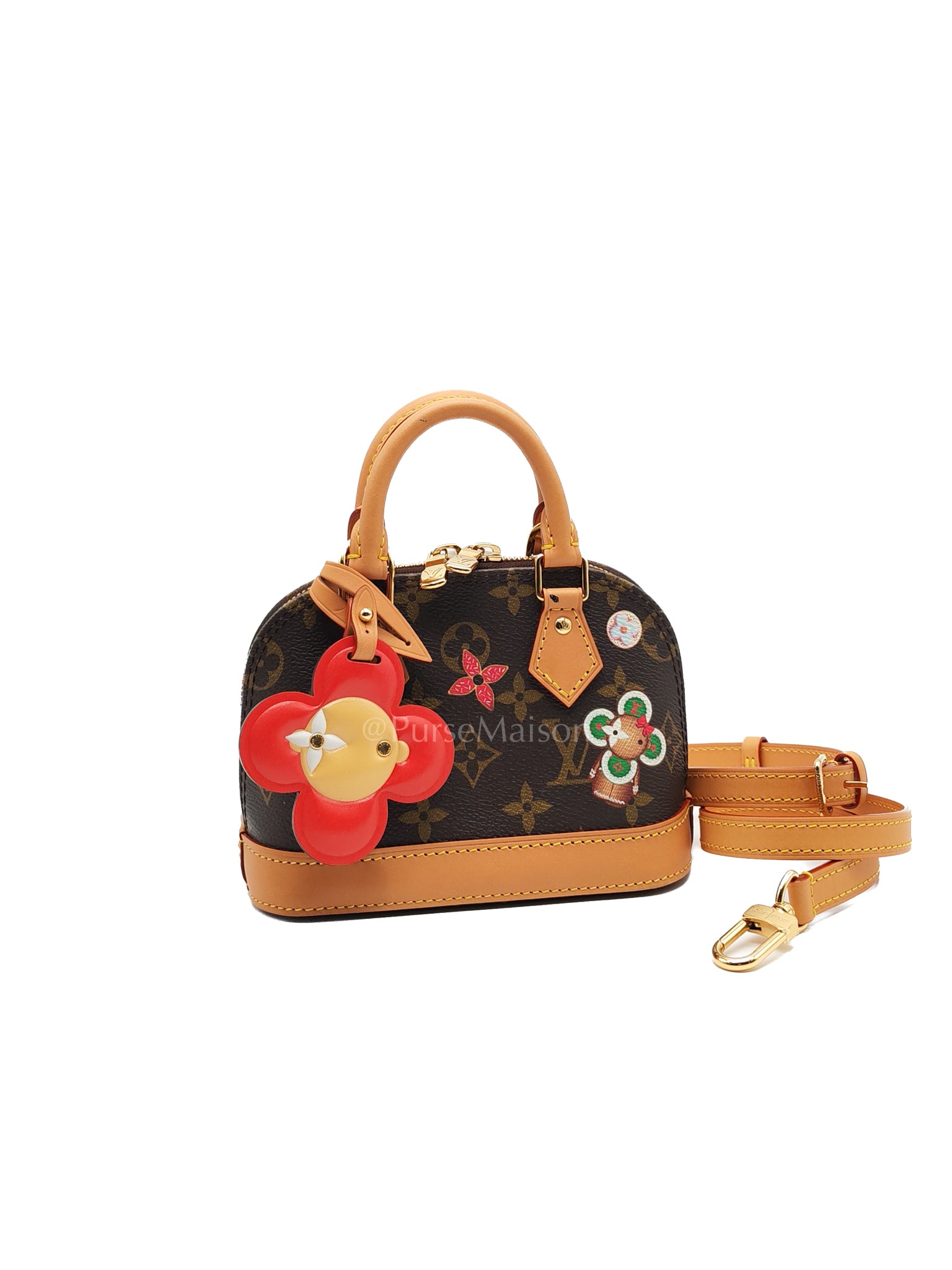 Nano Alma in Monogram Candy Factory Canvas Crossbody Bag (Microchip)