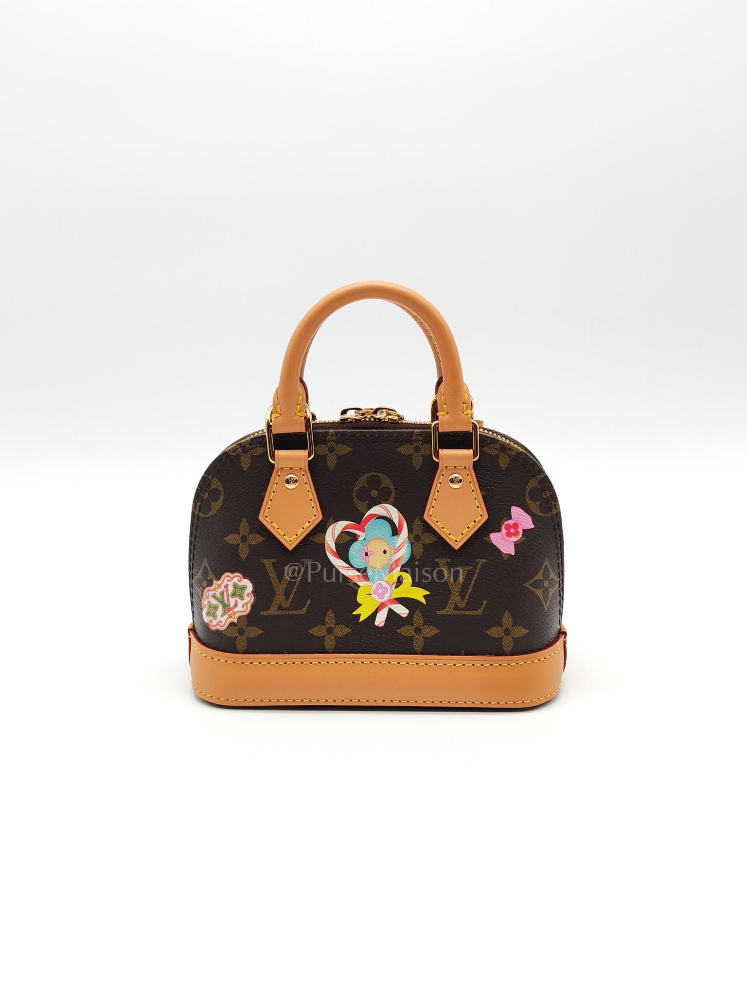 Nano Alma in Monogram Candy Factory Canvas Crossbody Bag (Microchip)