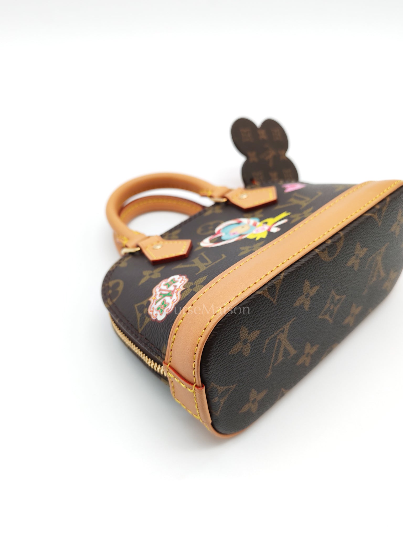 Nano Alma in Monogram Candy Factory Canvas Crossbody Bag (Microchip)