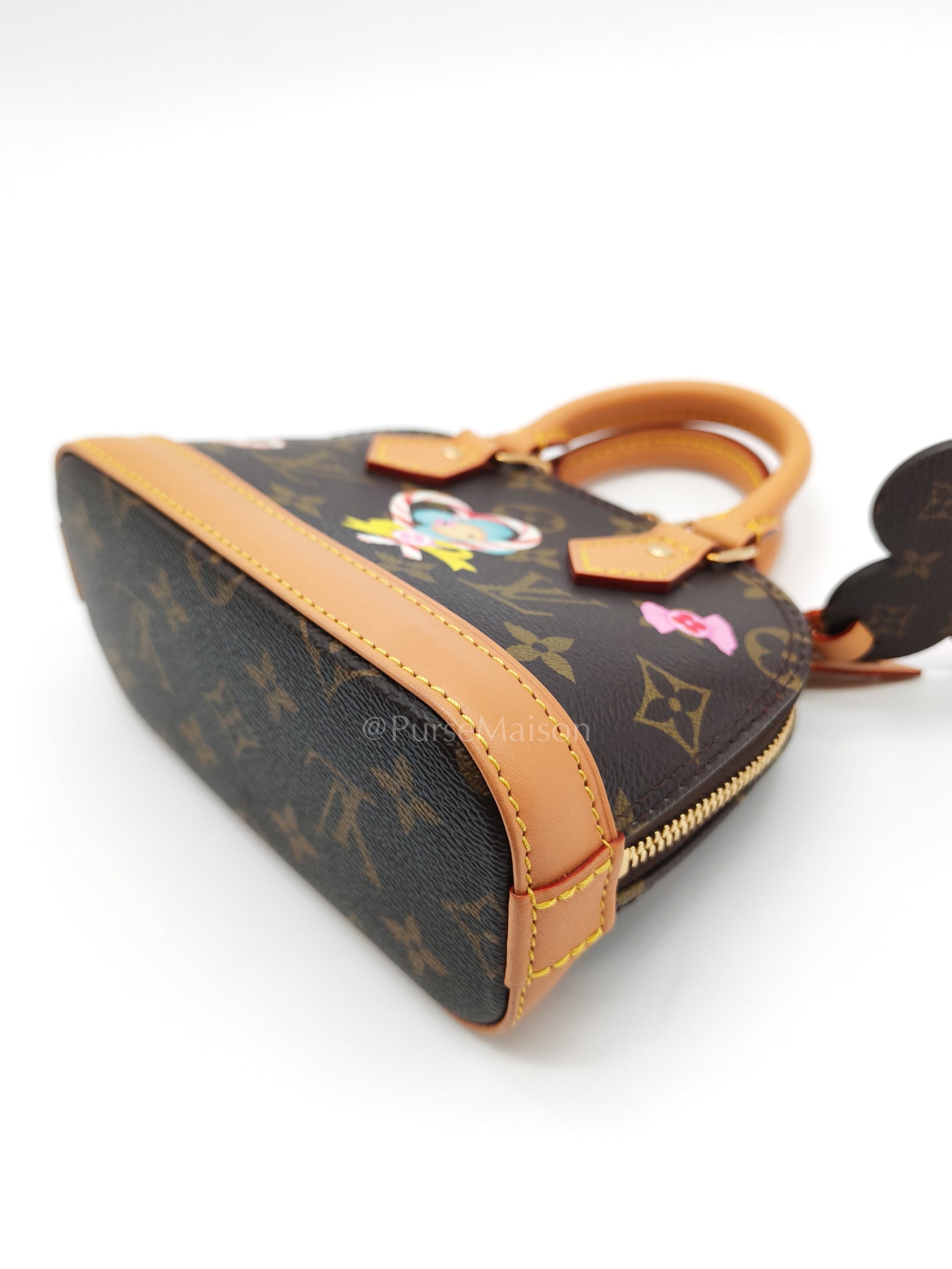 Nano Alma in Monogram Candy Factory Canvas Crossbody Bag (Microchip)