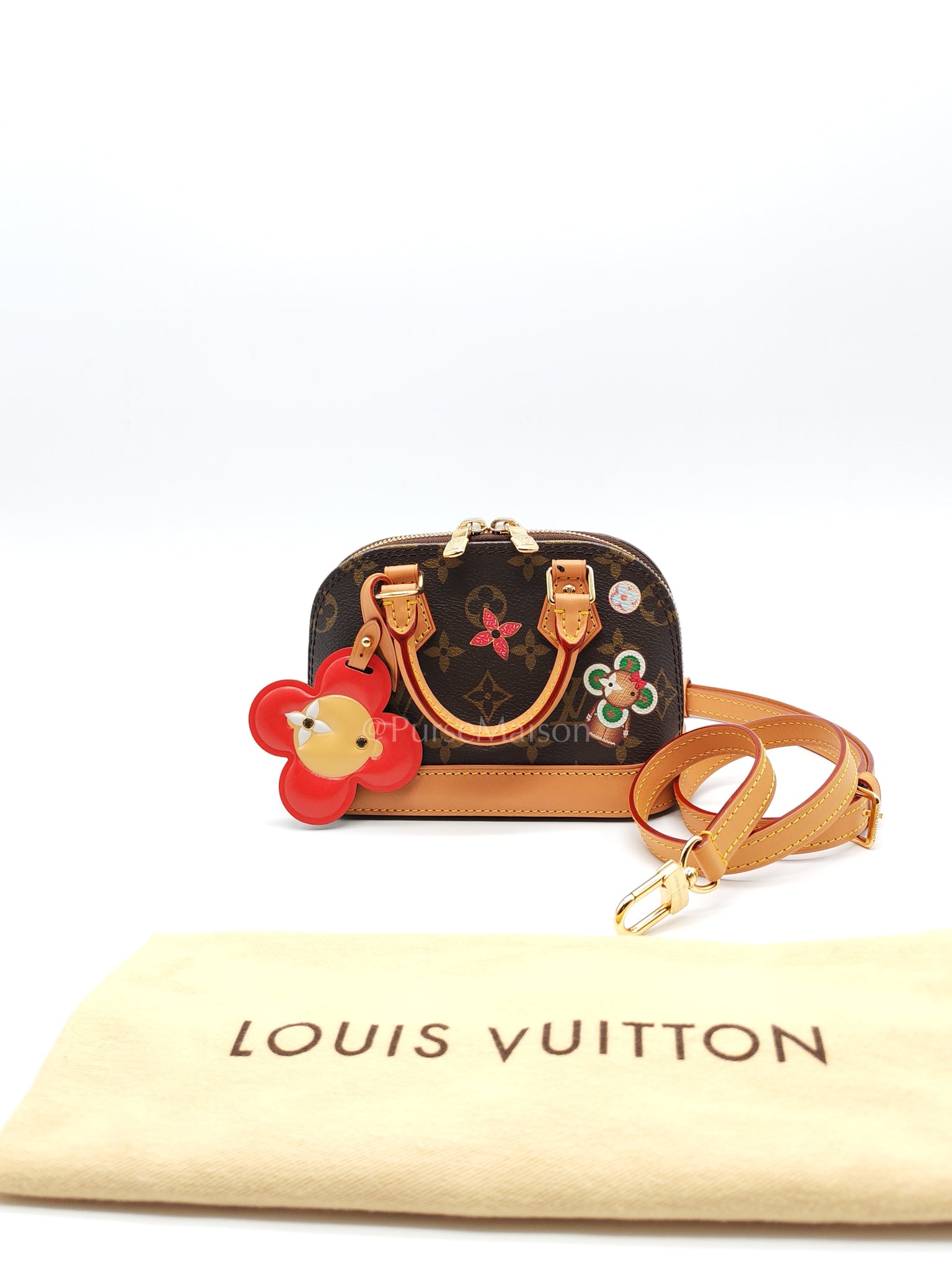 Nano Alma in Monogram Candy Factory Canvas Crossbody Bag (Microchip)