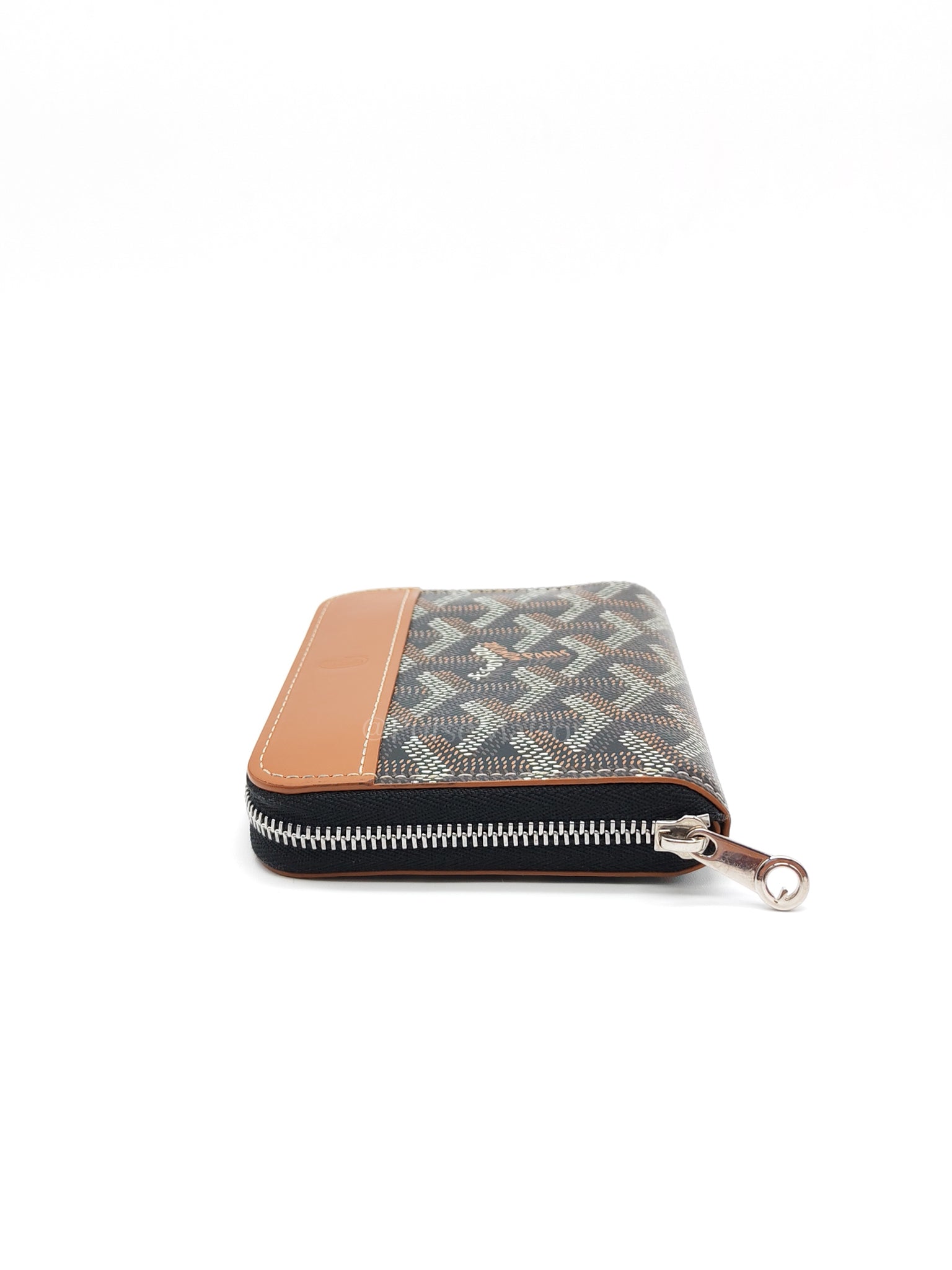 Matignon PM Zip Wallet in Tan Goyardine Canvas