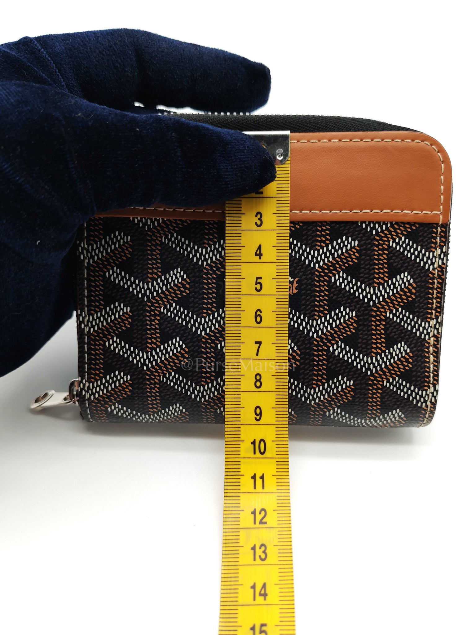 Matignon PM Zip Wallet in Tan Goyardine Canvas