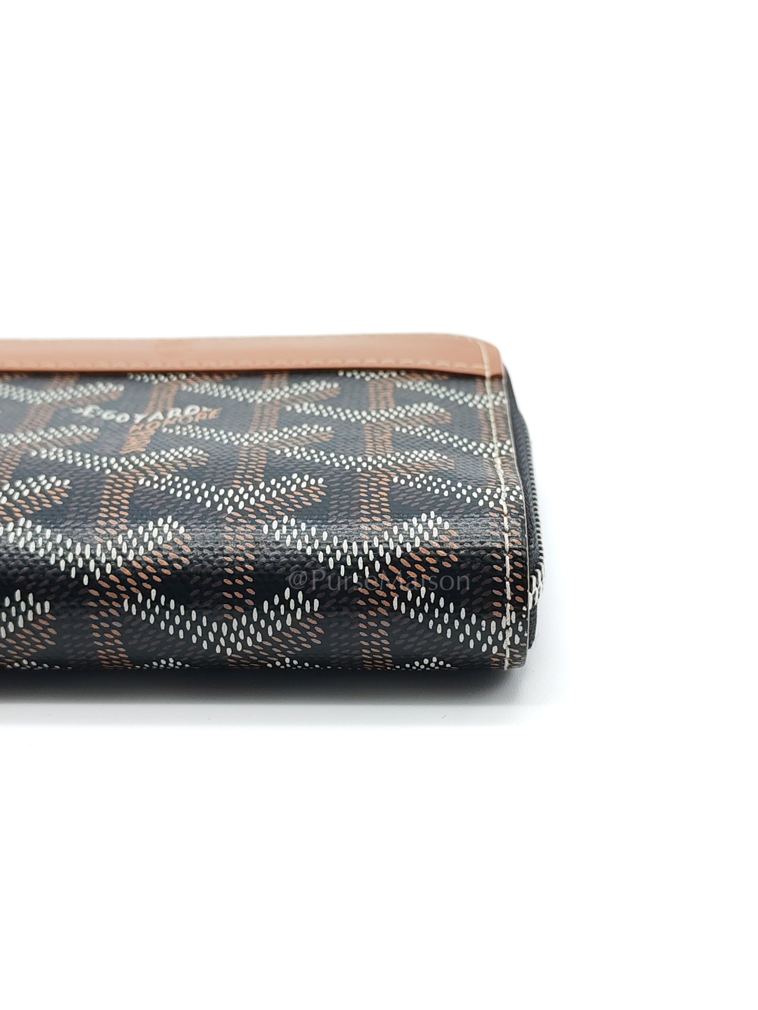 Matignon PM Zip Wallet in Tan Goyardine Canvas