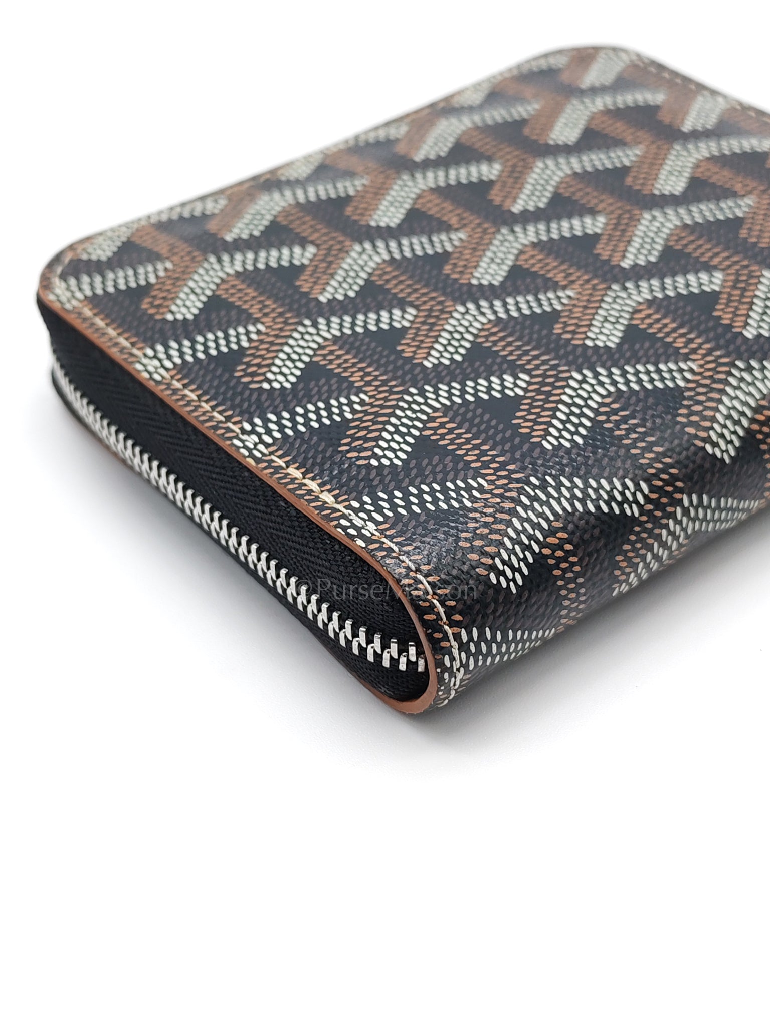 Matignon PM Zip Wallet in Tan Goyardine Canvas