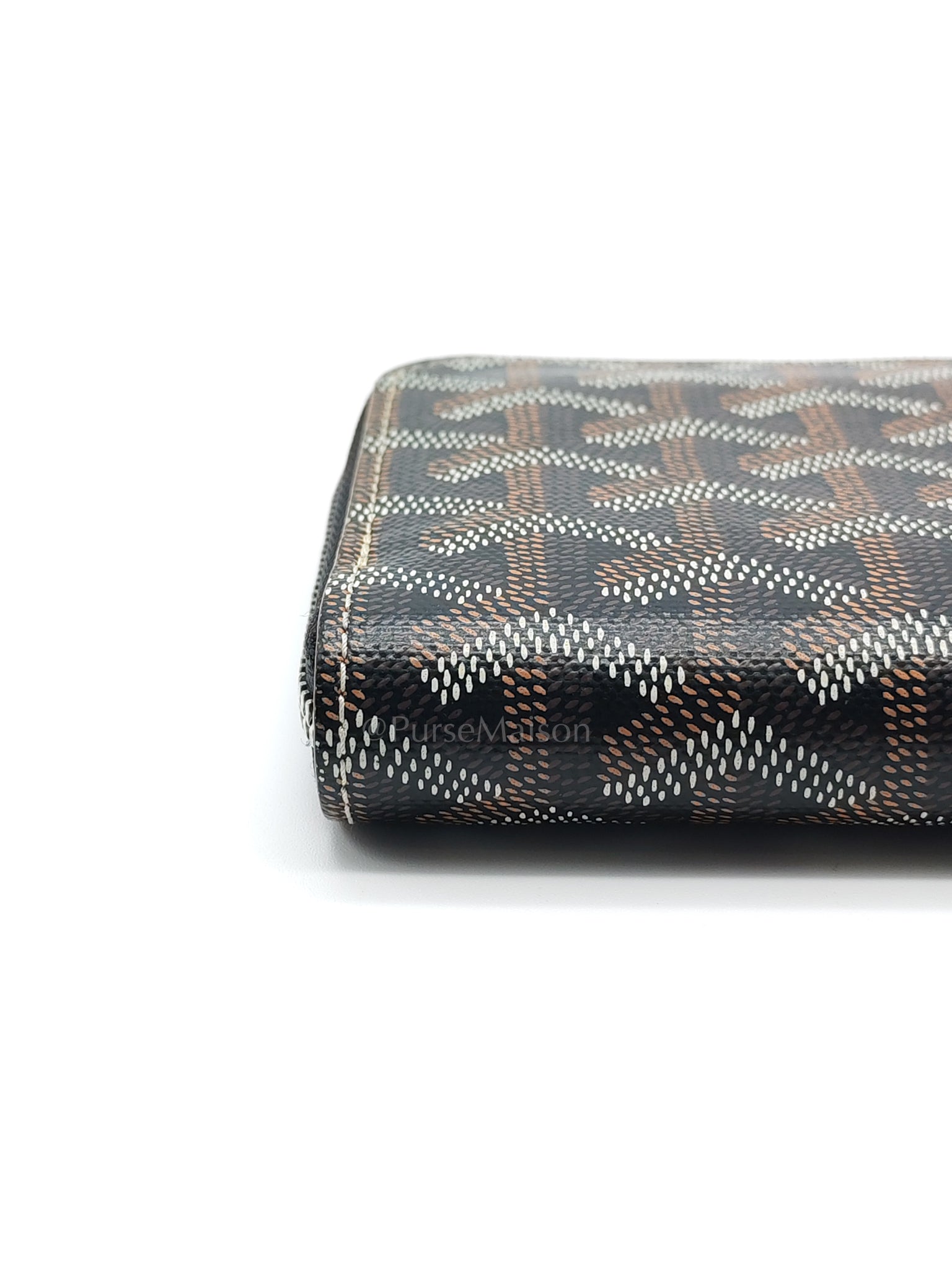 Matignon PM Zip Wallet in Tan Goyardine Canvas