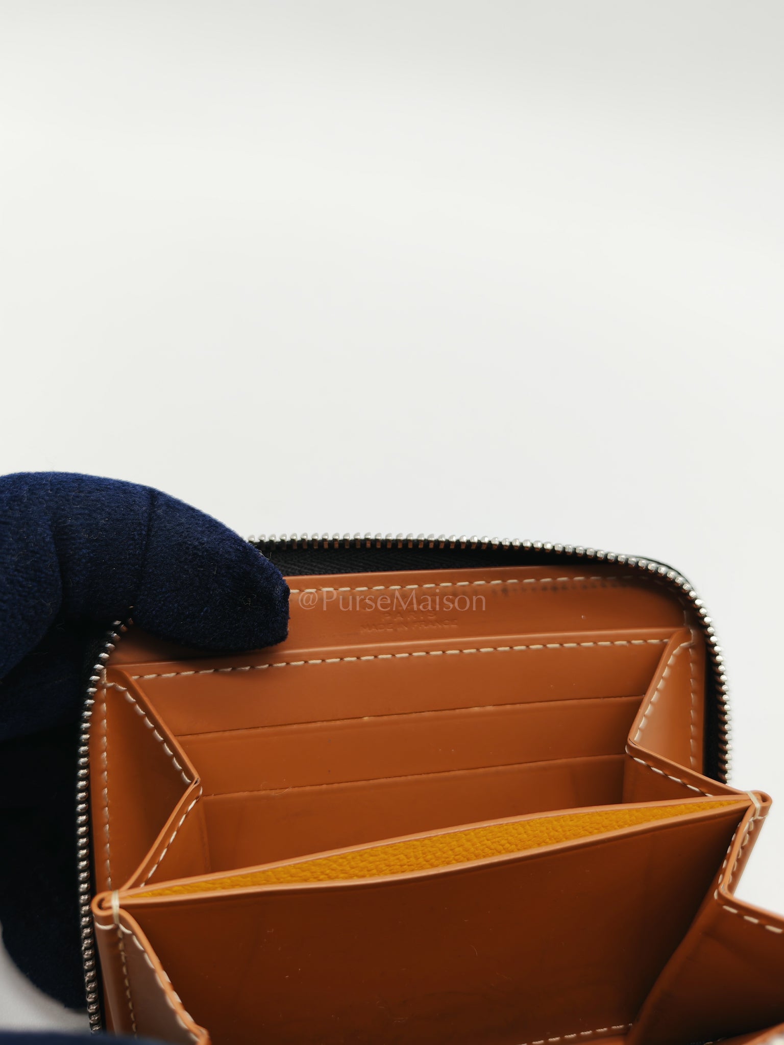 Matignon PM Zip Wallet in Tan Goyardine Canvas