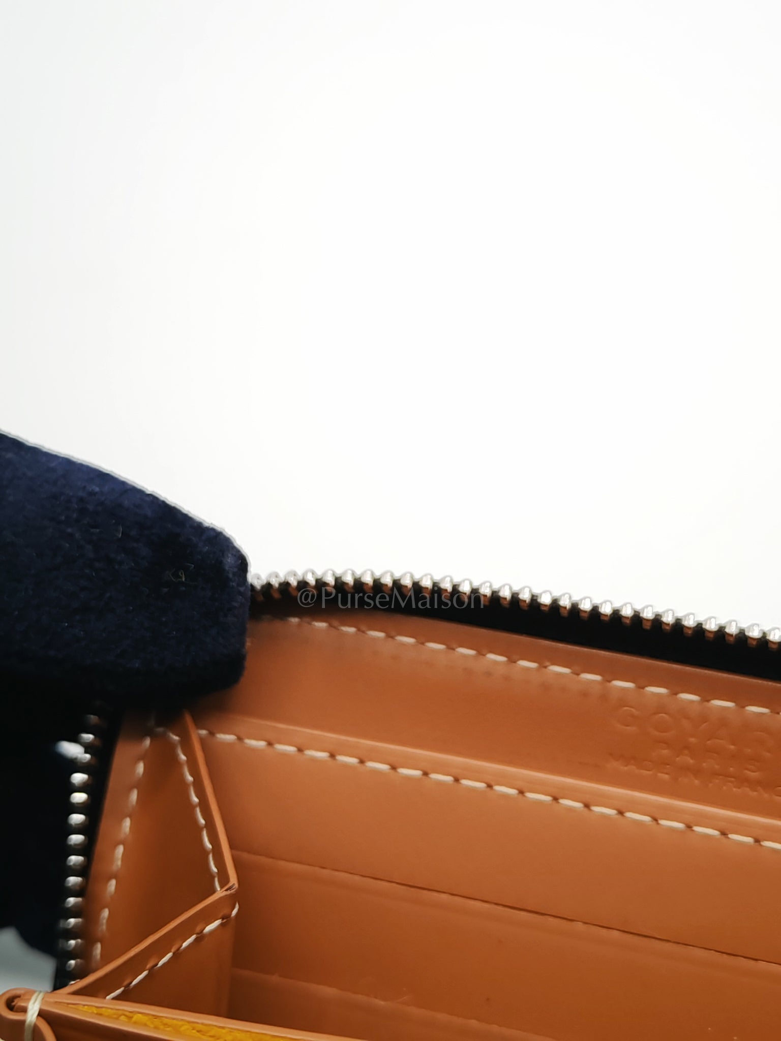 Matignon PM Zip Wallet in Tan Goyardine Canvas