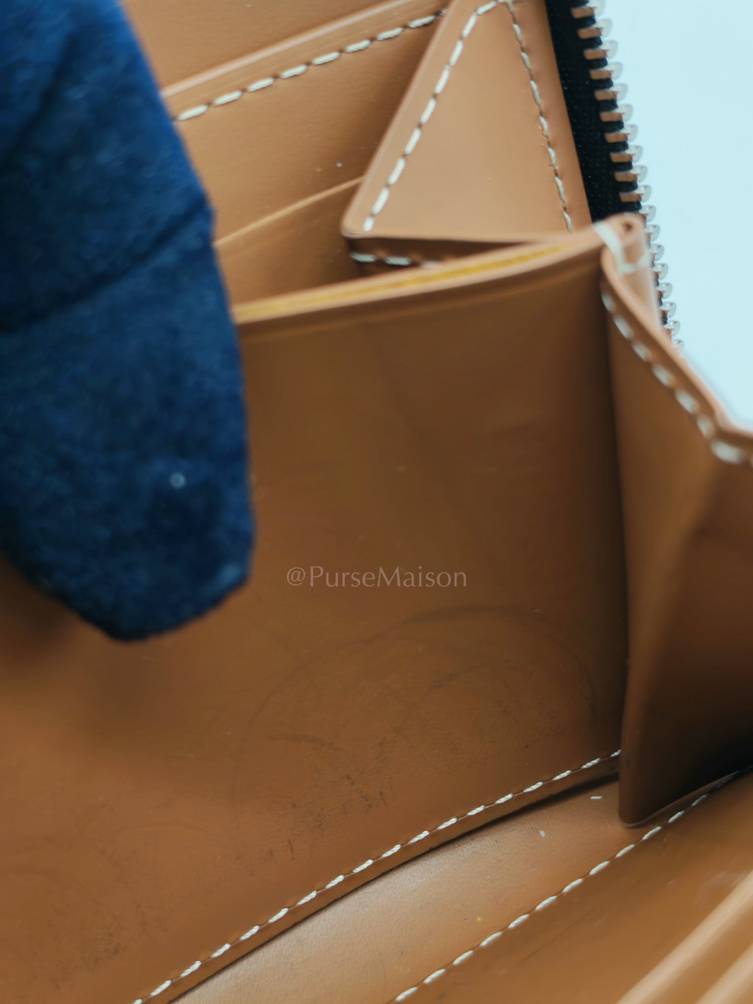 Matignon PM Zip Wallet in Tan Goyardine Canvas