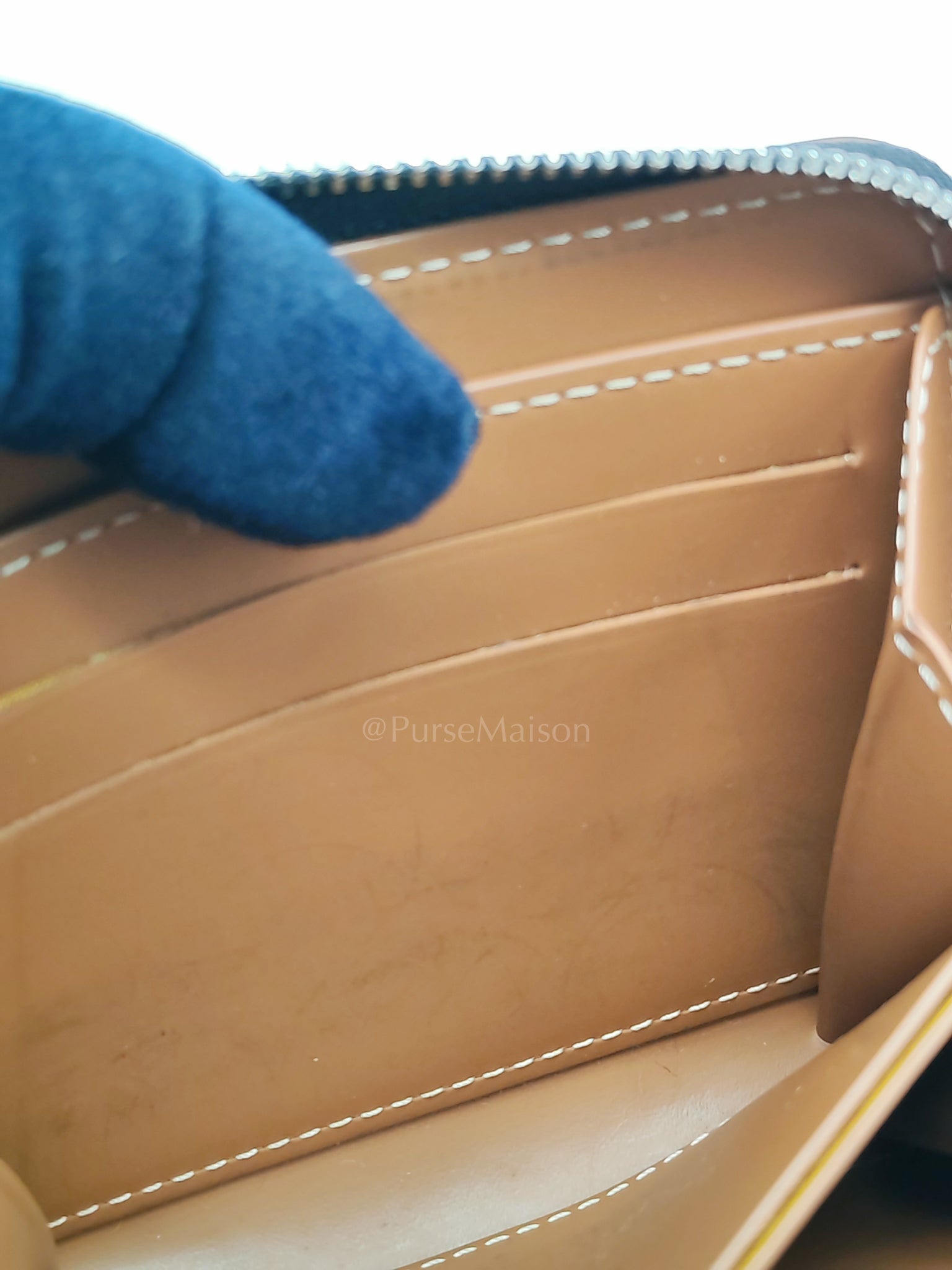 Matignon PM Zip Wallet in Tan Goyardine Canvas