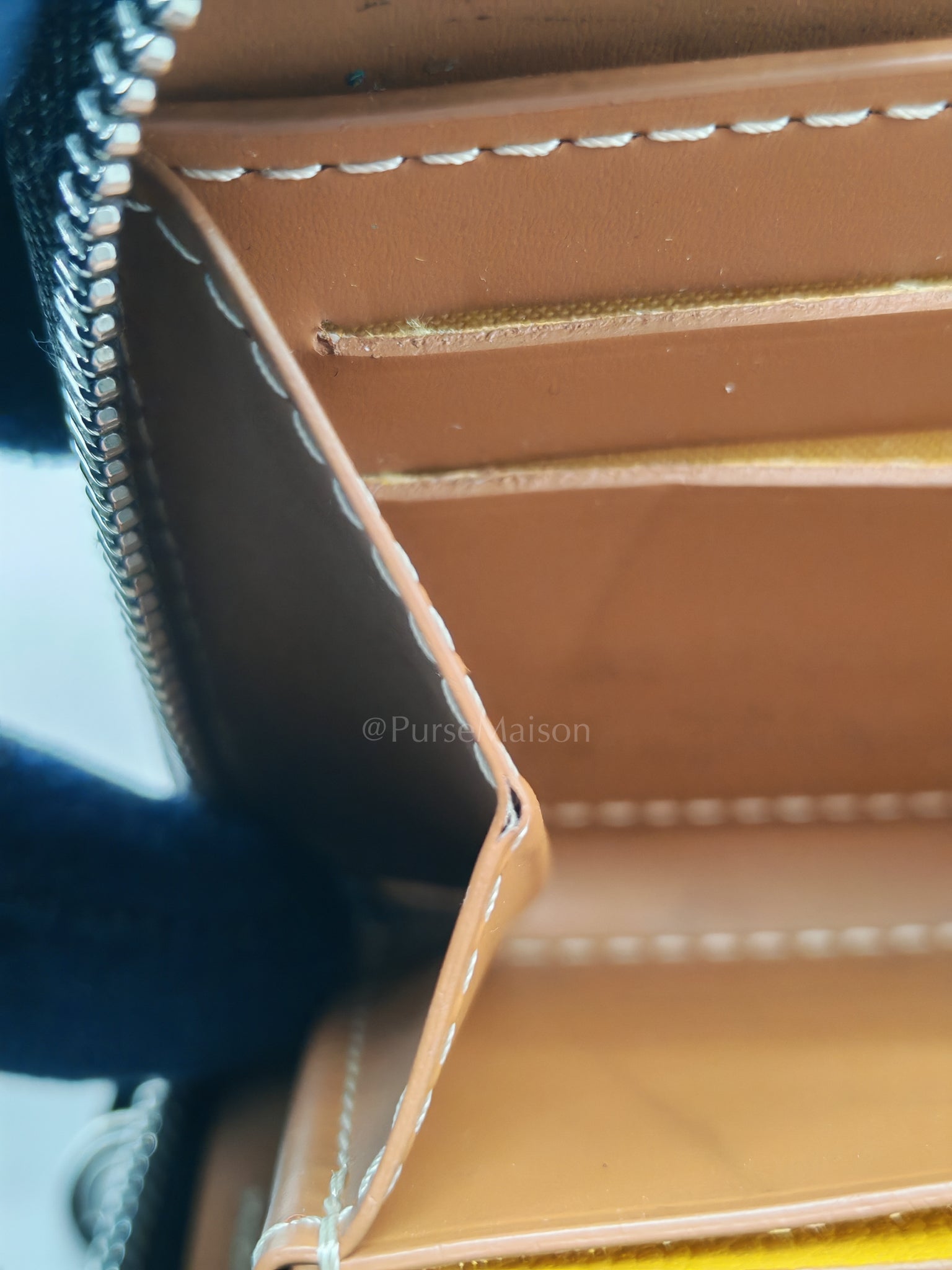 Matignon PM Zip Wallet in Tan Goyardine Canvas