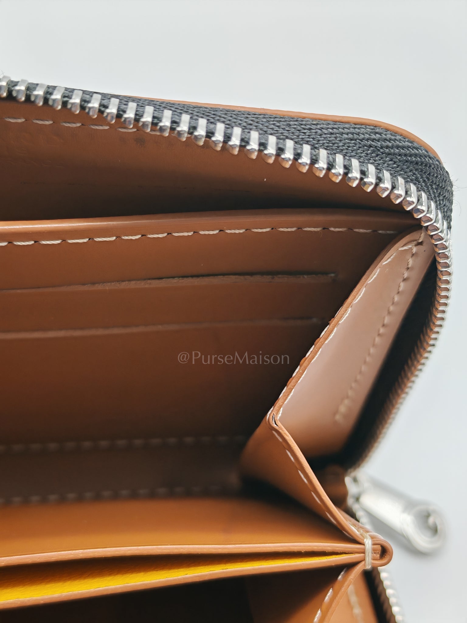 Matignon PM Zip Wallet in Tan Goyardine Canvas