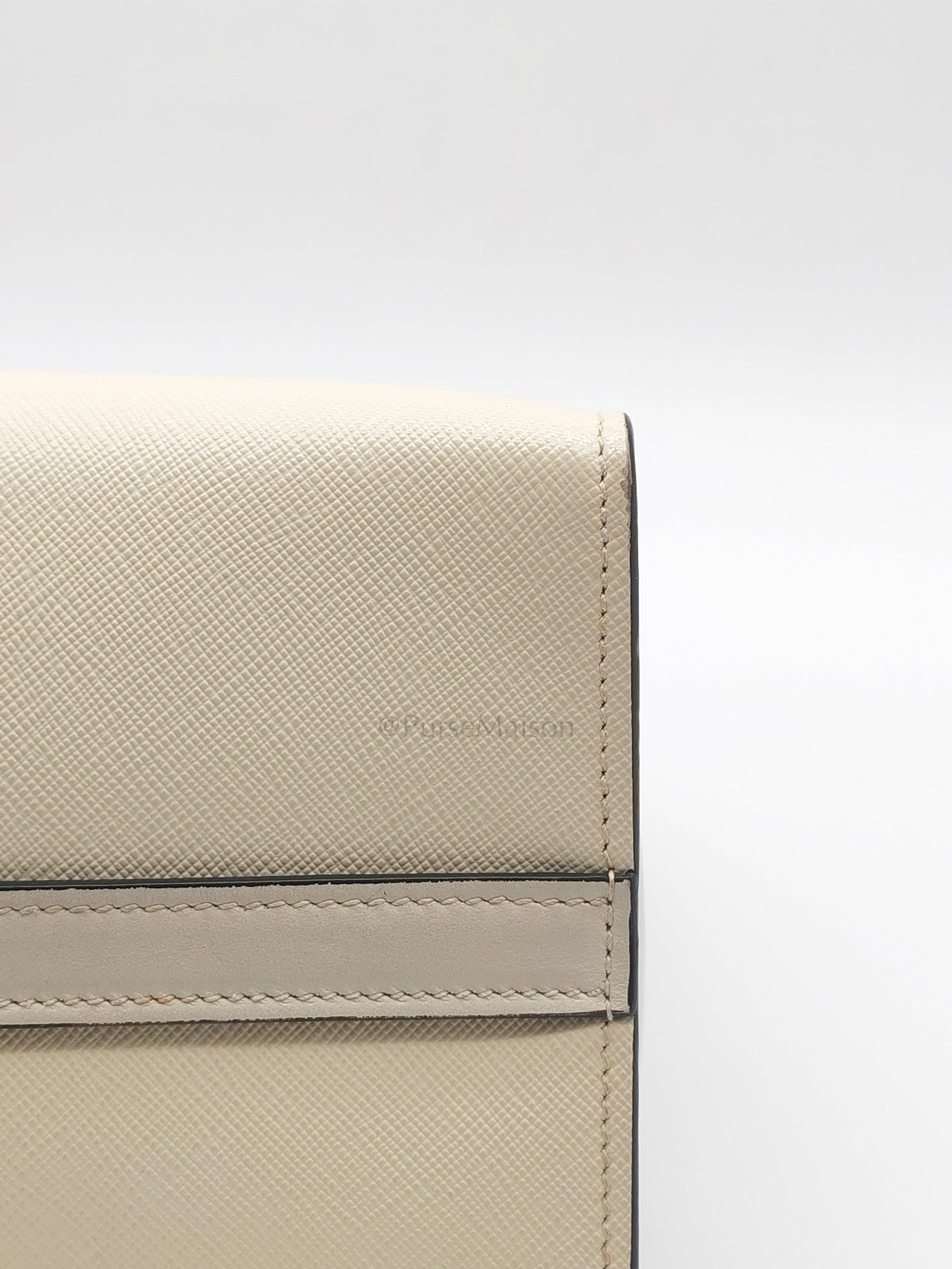 1BA103 Paradigme in Off-White Saffiano City Calfskin Greche Shoulder Bag