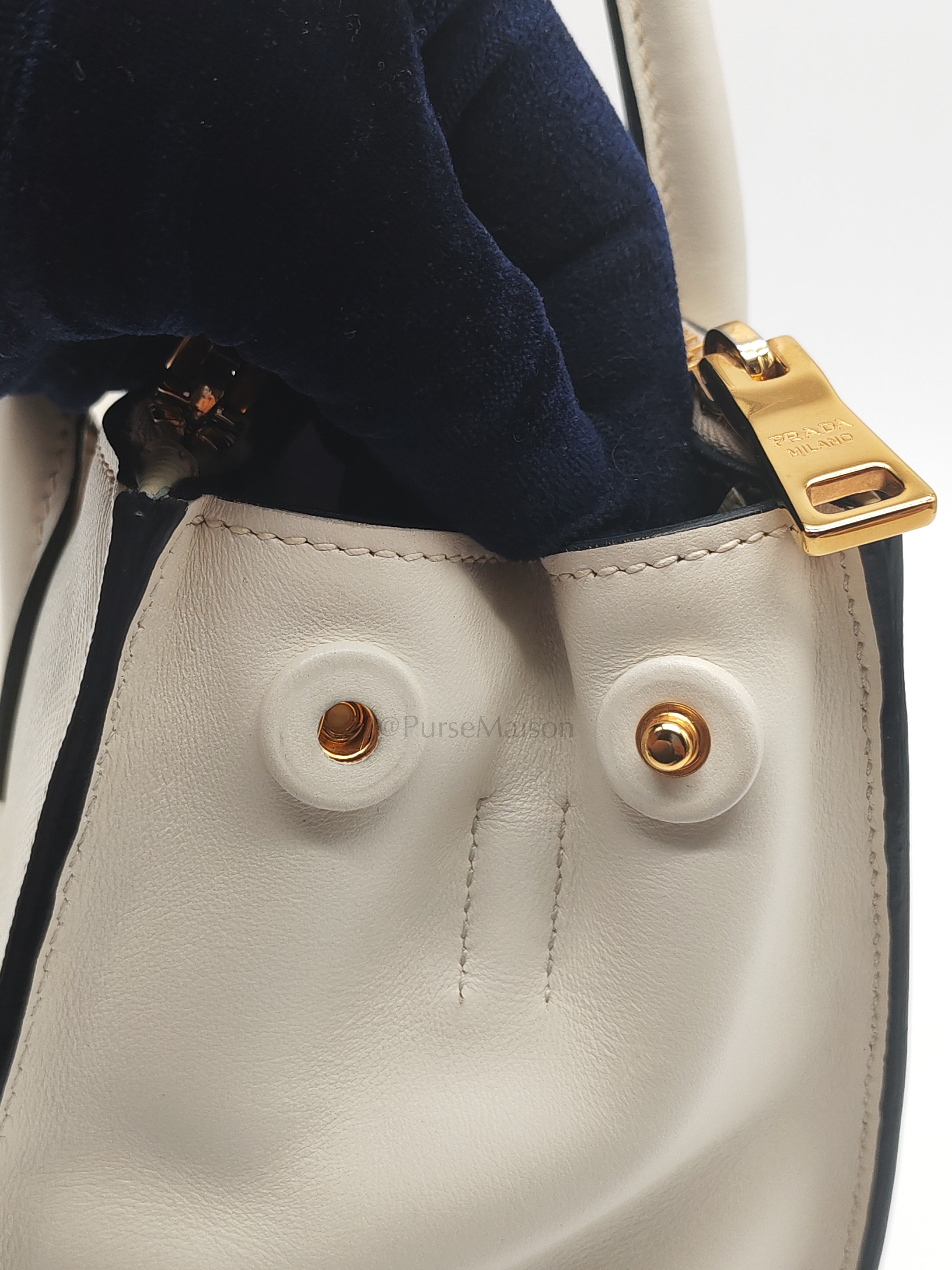 1BA103 Paradigme in Off-White Saffiano City Calfskin Greche Shoulder Bag