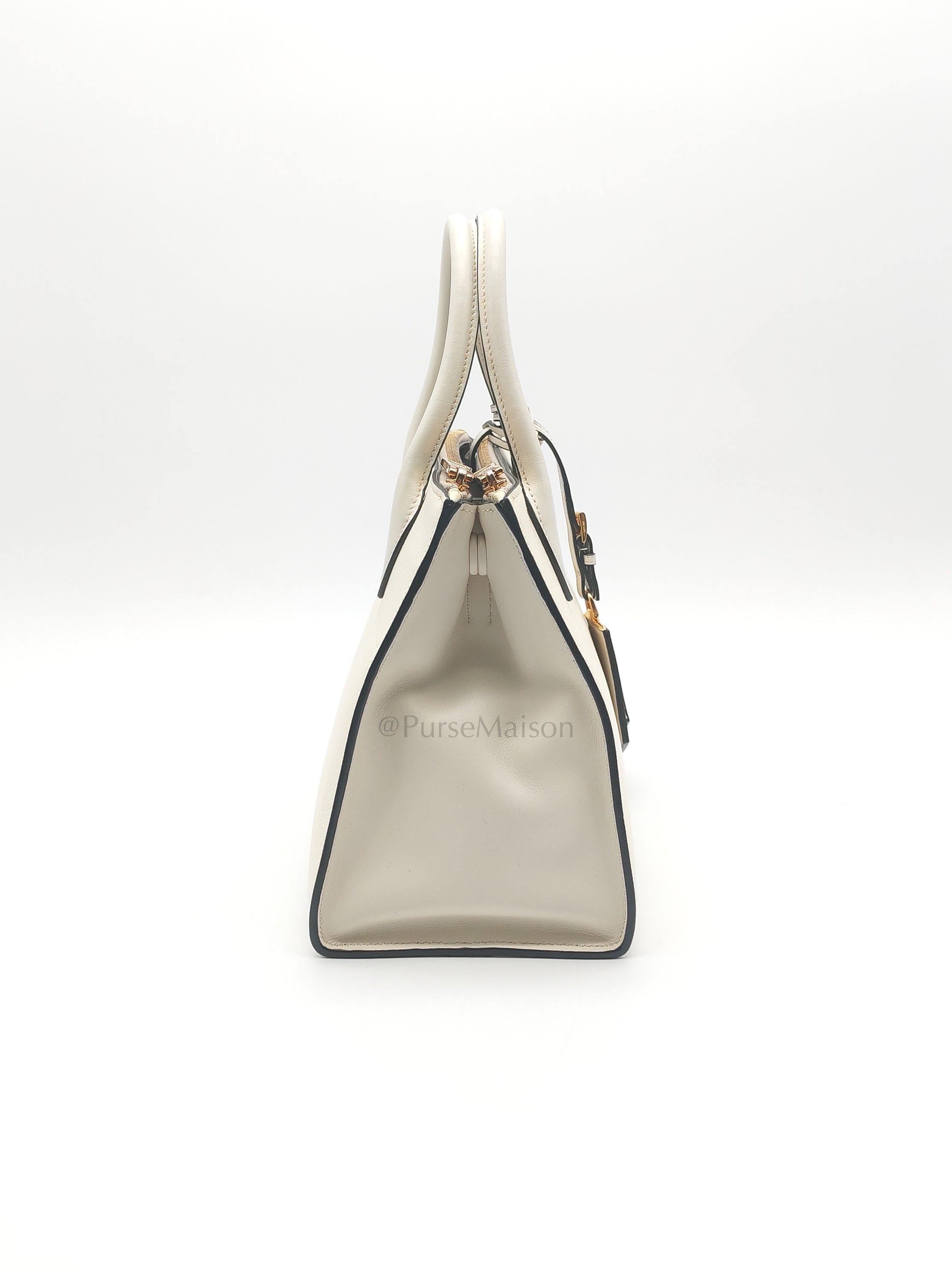 1BA103 Paradigme in Off-White Saffiano City Calfskin Greche Shoulder Bag
