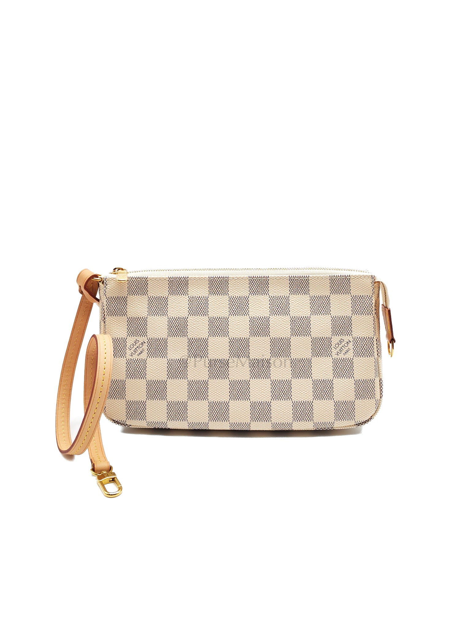 Pochette Accesories in Damier Azur Canvas Shoulder Bag (Microchip)