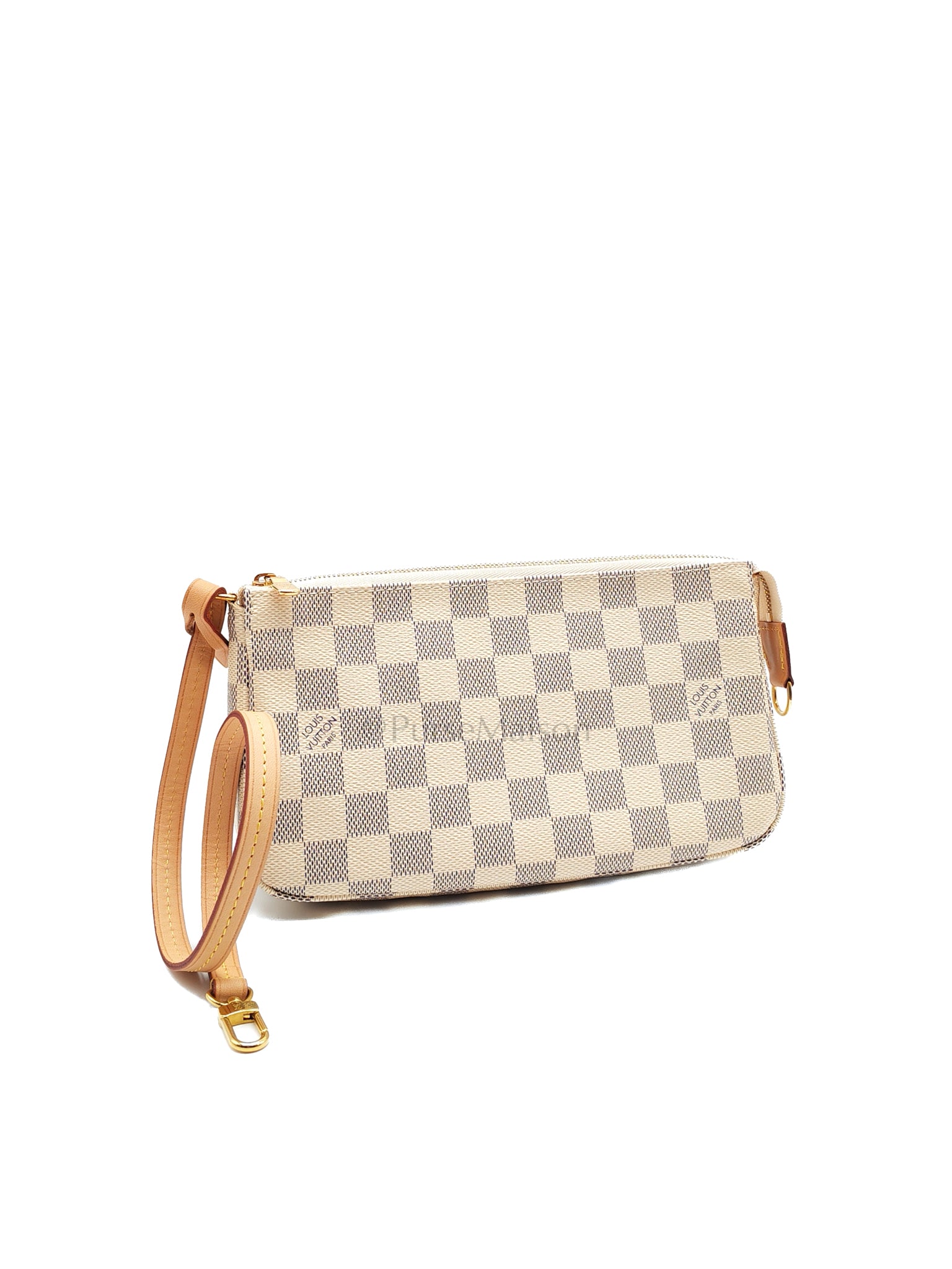 Pochette Accesories in Damier Azur Canvas Shoulder Bag (Microchip)