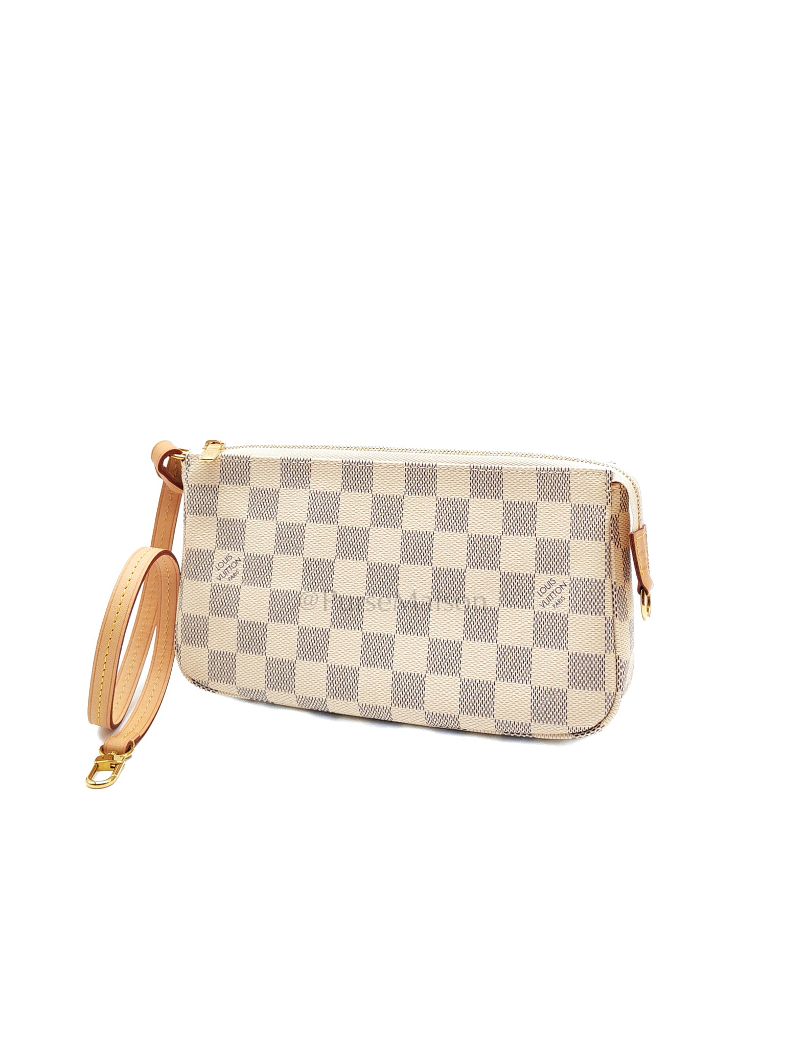 Pochette Accesories in Damier Azur Canvas Shoulder Bag (Microchip)