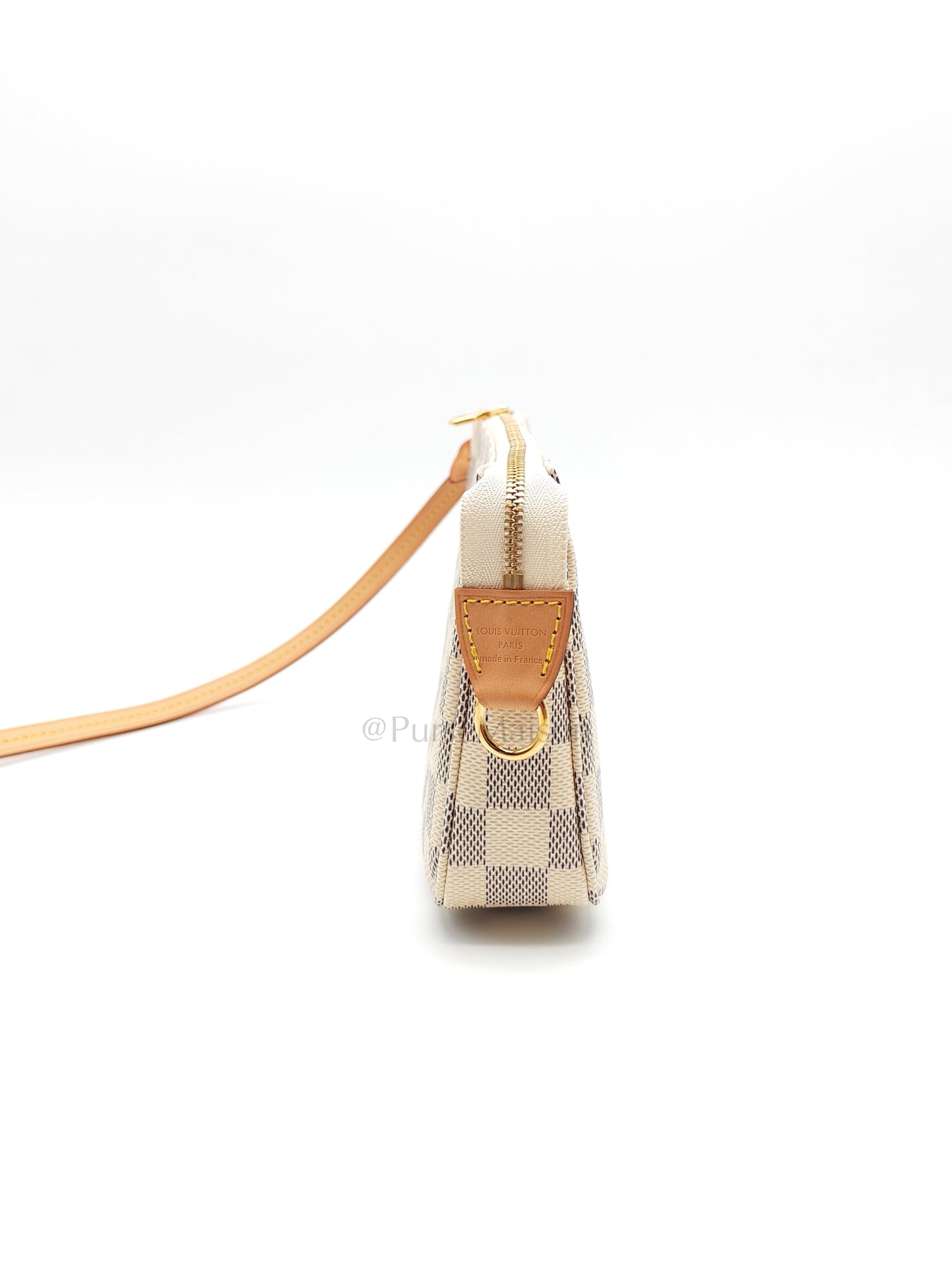 Pochette Accesories in Damier Azur Canvas Shoulder Bag (Microchip)