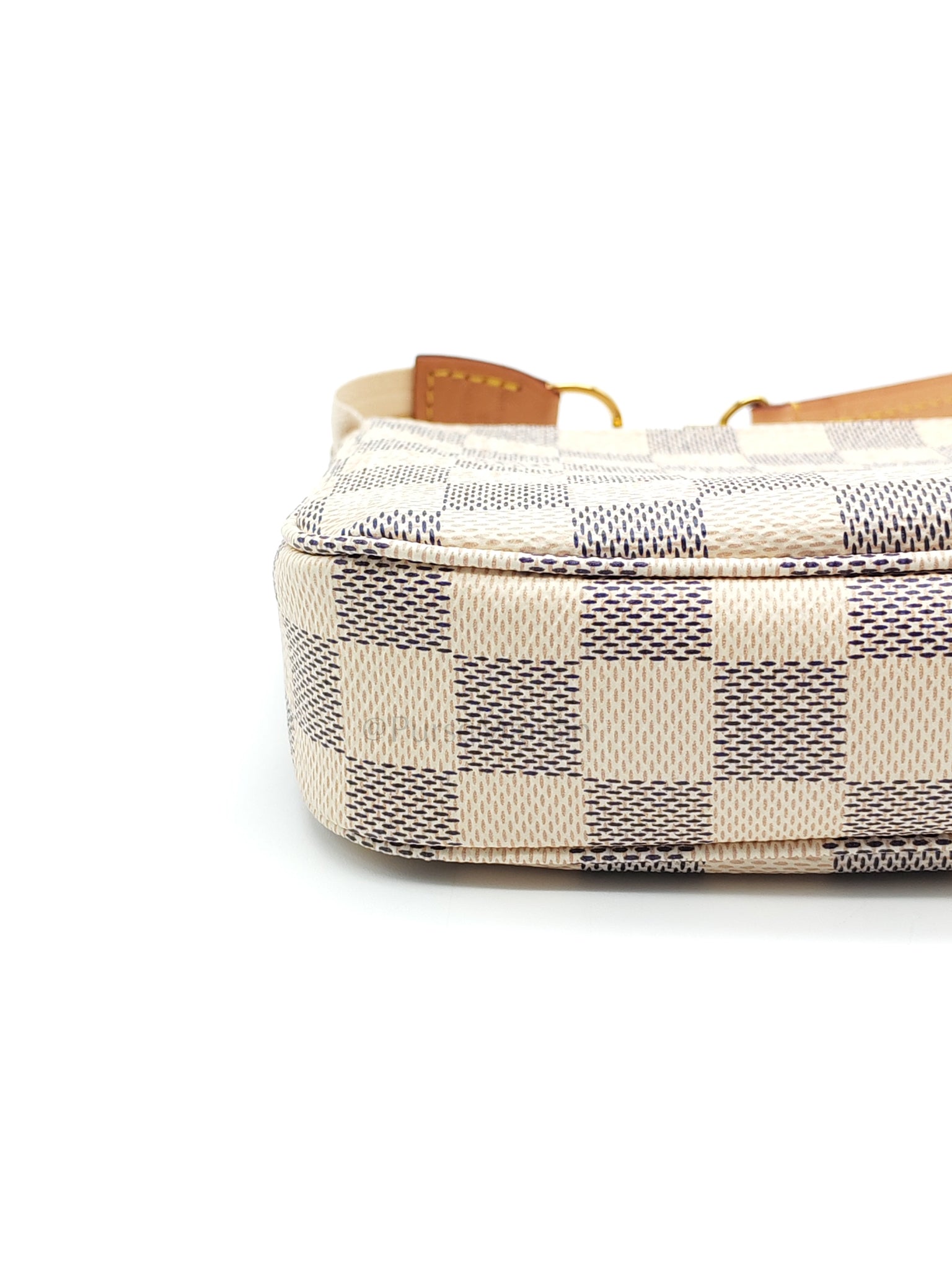 Pochette Accesories in Damier Azur Canvas Shoulder Bag (Microchip)