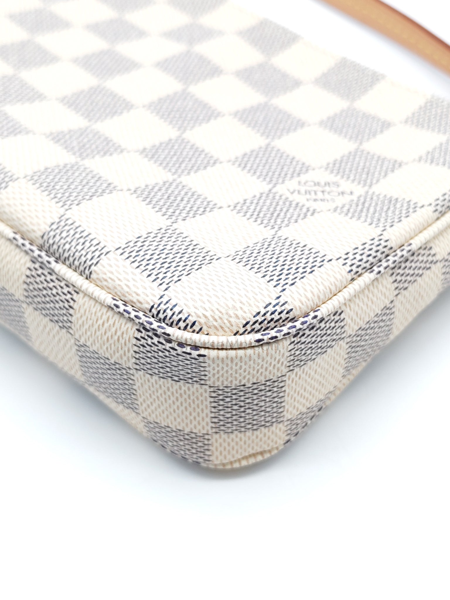 Pochette Accesories in Damier Azur Canvas Shoulder Bag (Microchip)