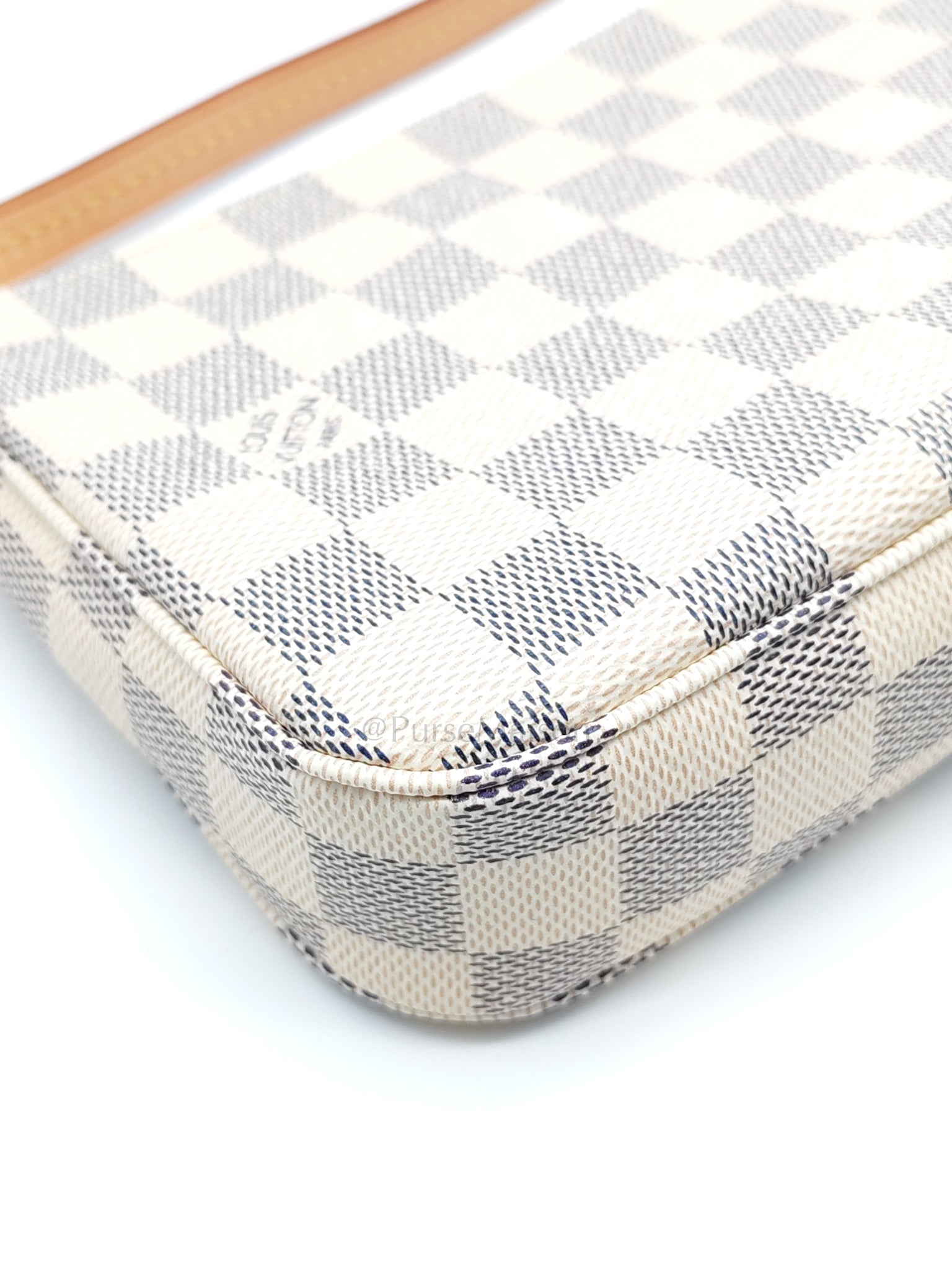 Pochette Accesories in Damier Azur Canvas Shoulder Bag (Microchip)
