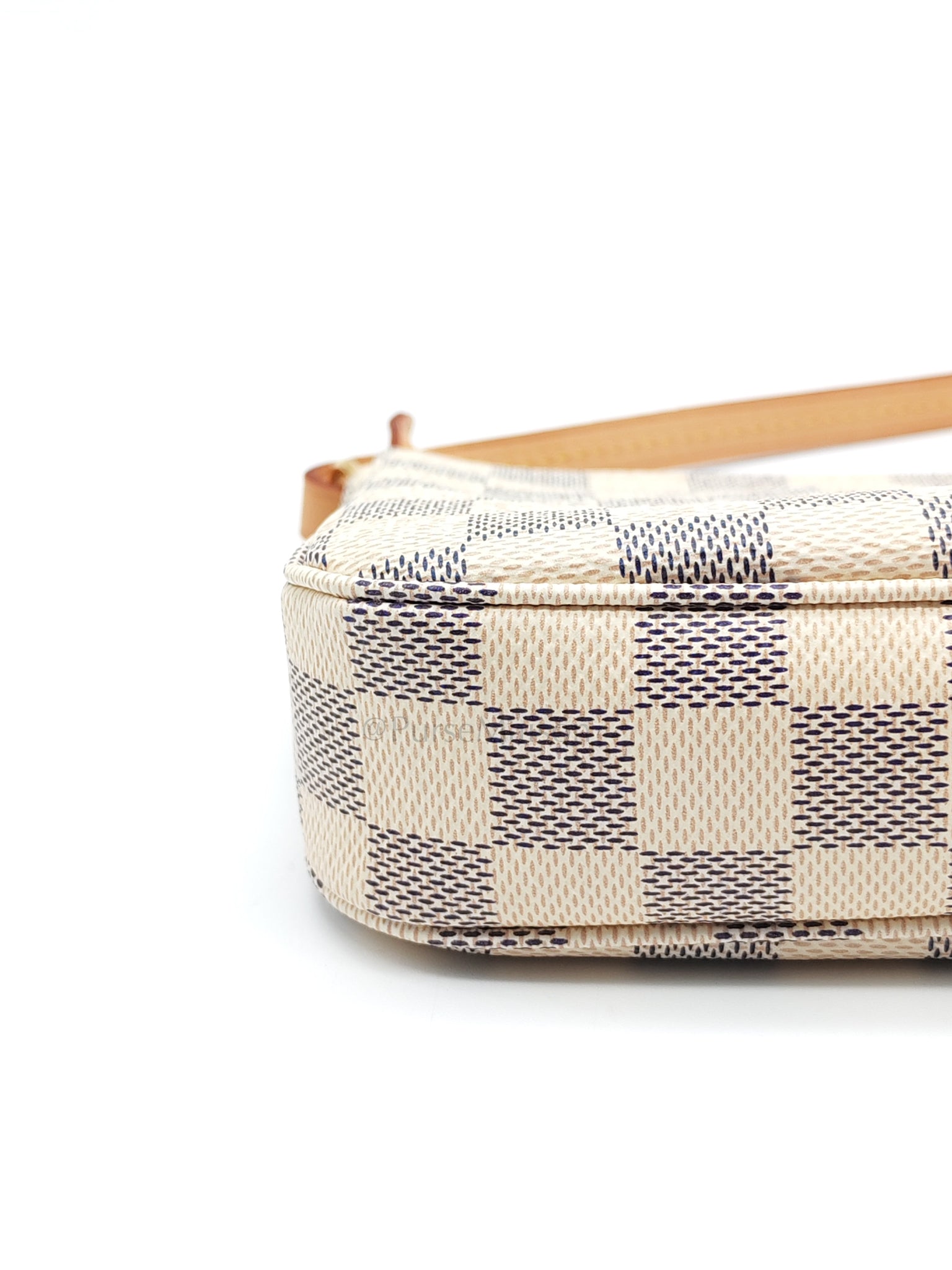 Pochette Accesories in Damier Azur Canvas Shoulder Bag (Microchip)