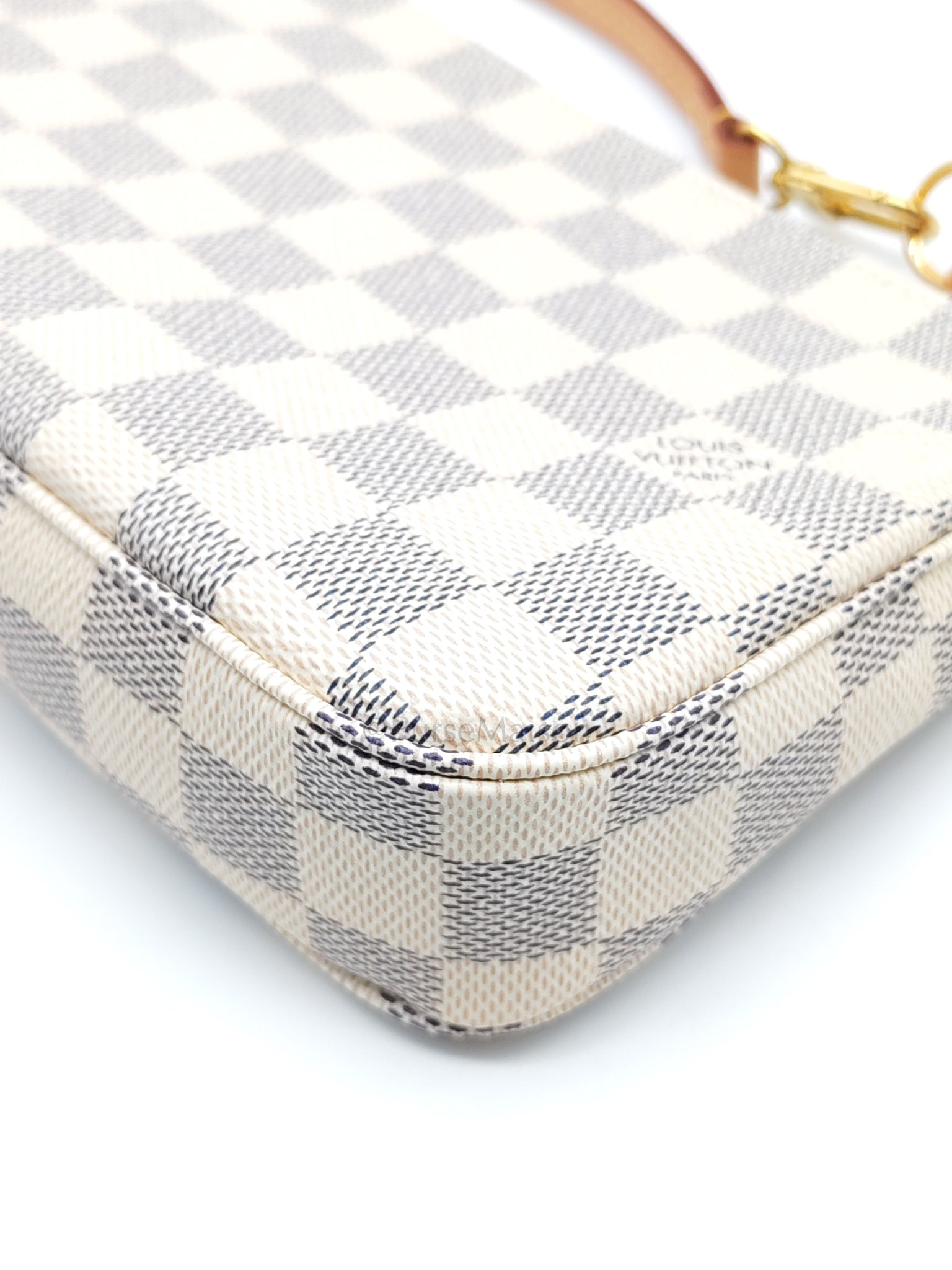 Pochette Accesories in Damier Azur Canvas Shoulder Bag (Microchip)