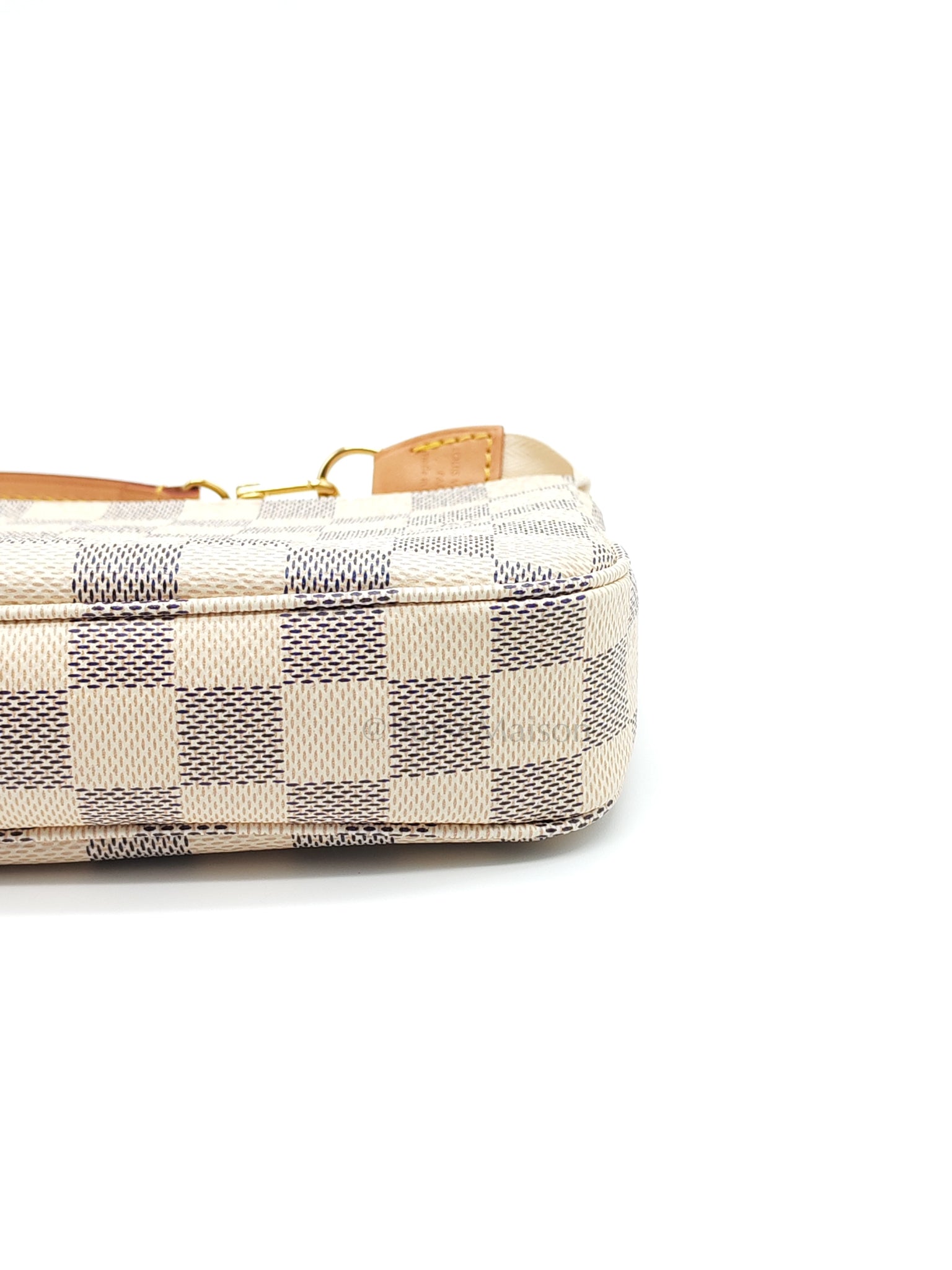 Pochette Accesories in Damier Azur Canvas Shoulder Bag (Microchip)