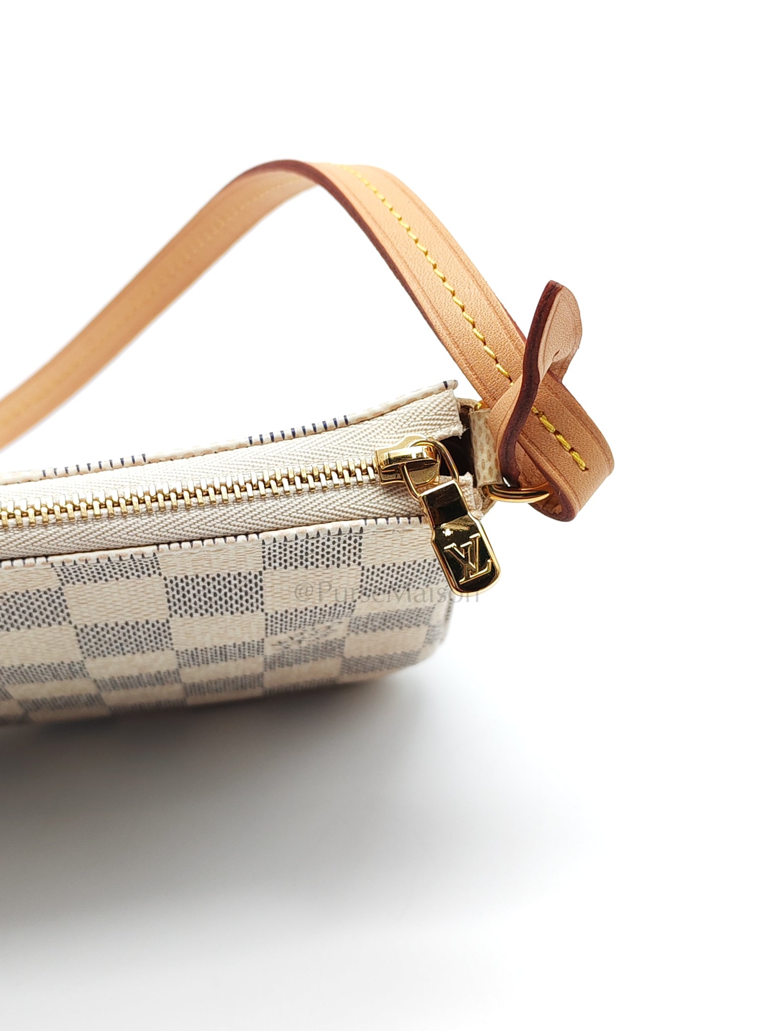 Pochette Accesories in Damier Azur Canvas Shoulder Bag (Microchip)