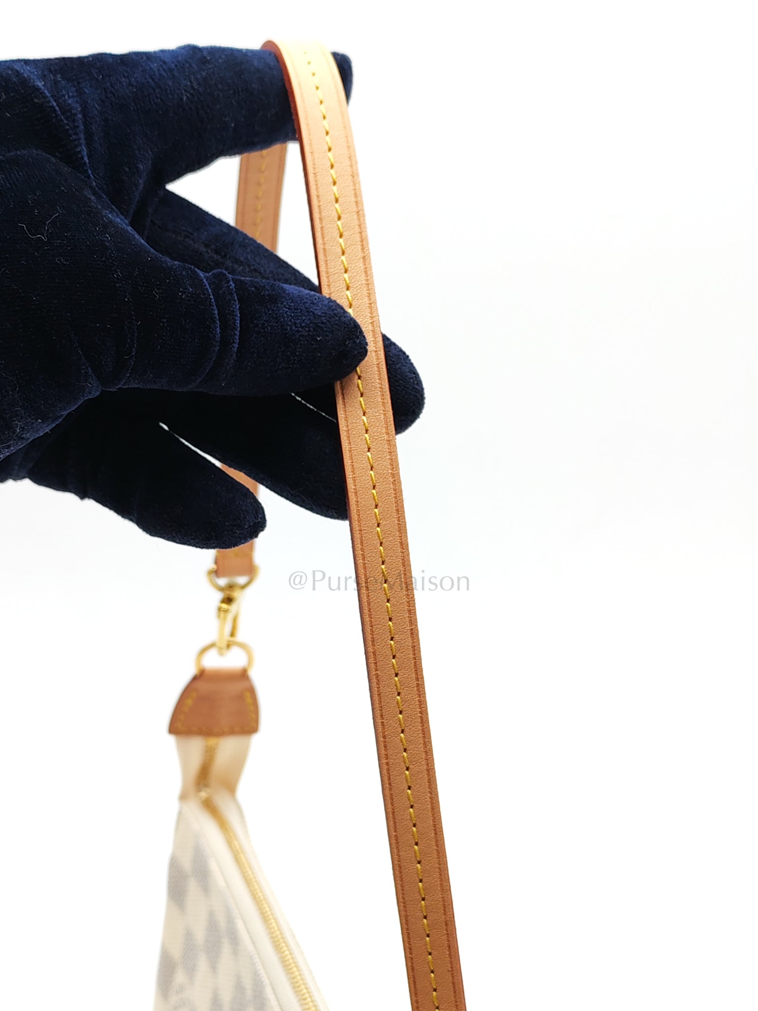 Pochette Accesories in Damier Azur Canvas Shoulder Bag (Microchip)