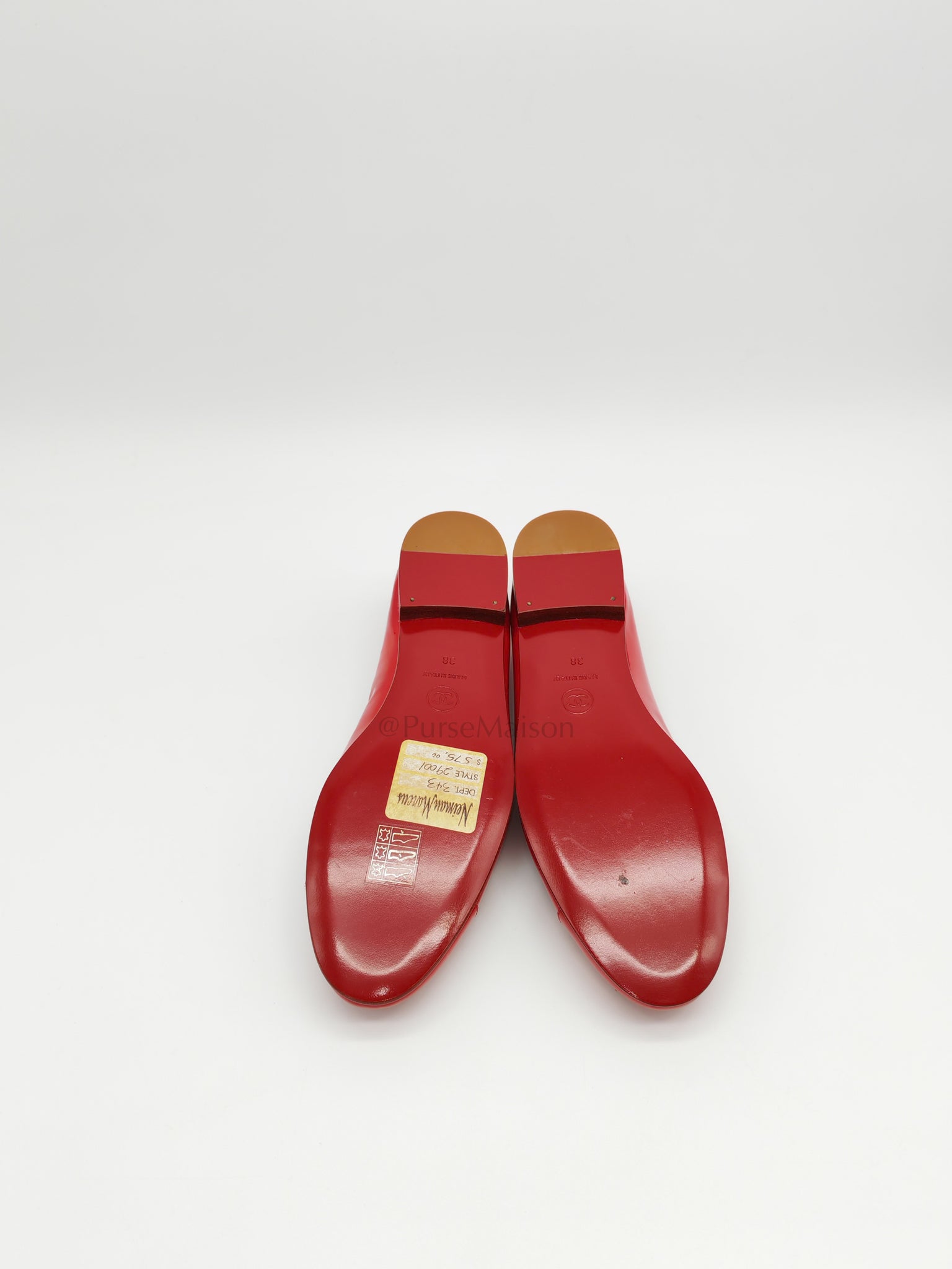 Ballet Flats Red Patent Leather Size 38EU (24cm)
