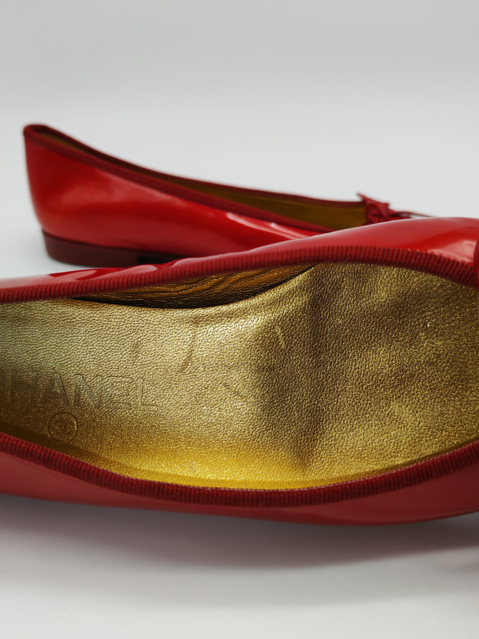 Ballet Flats Red Patent Leather Size 38EU (24cm)