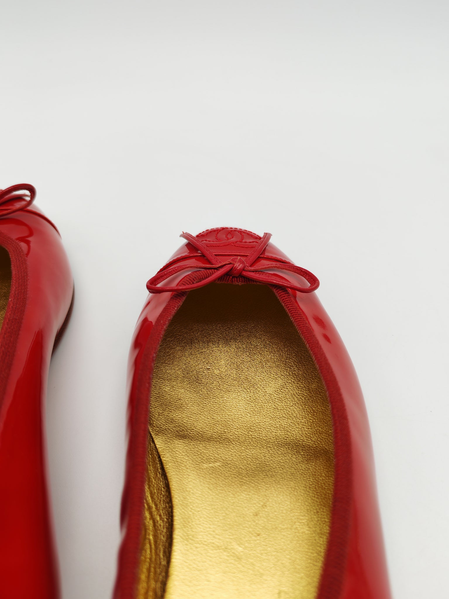 Ballet Flats Red Patent Leather Size 38EU (24cm)