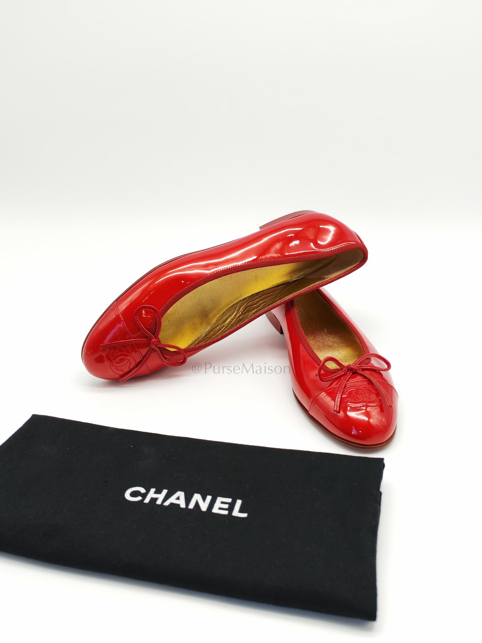 Ballet Flats Red Patent Leather Size 38EU (24cm)