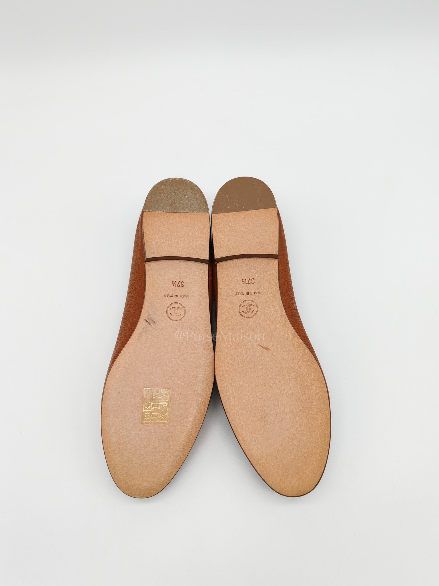 Ballet Flats in Brown CC Logo Cap Toe Size 37.5 EU (23.5cm)